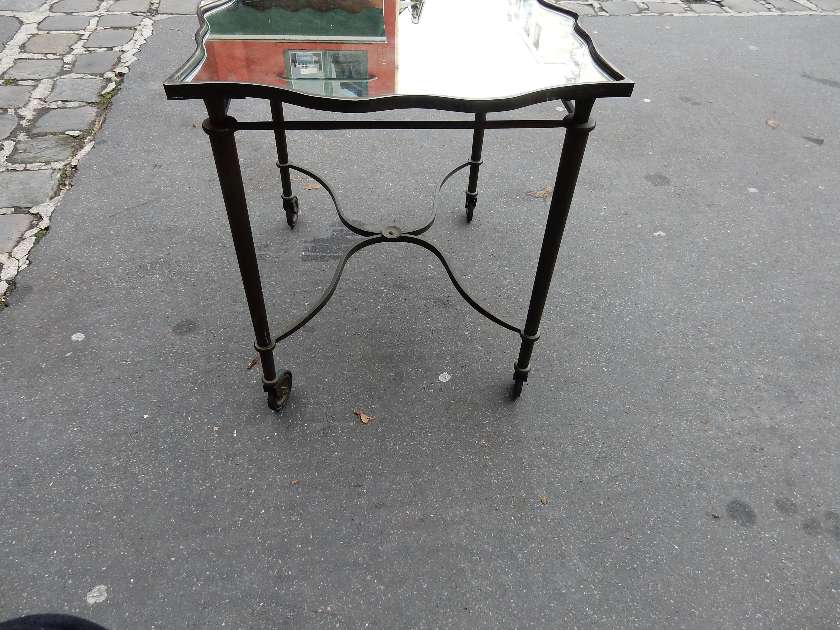 1940-50 Rolling Bar in Brass in the Style of Maison Jansen  2