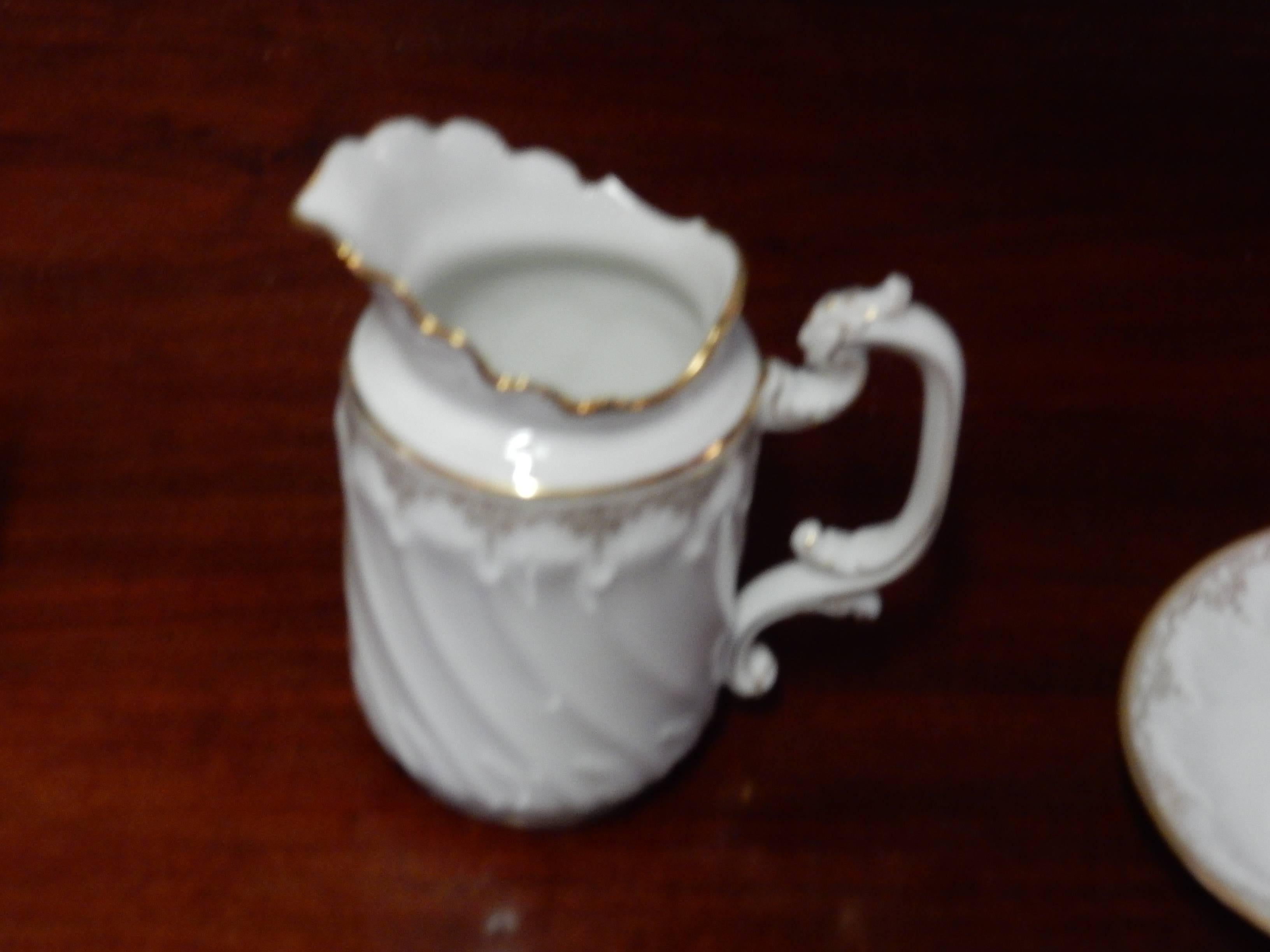 Porcelain 1900 Coffee Service, E Bourgeois Paris For Sale