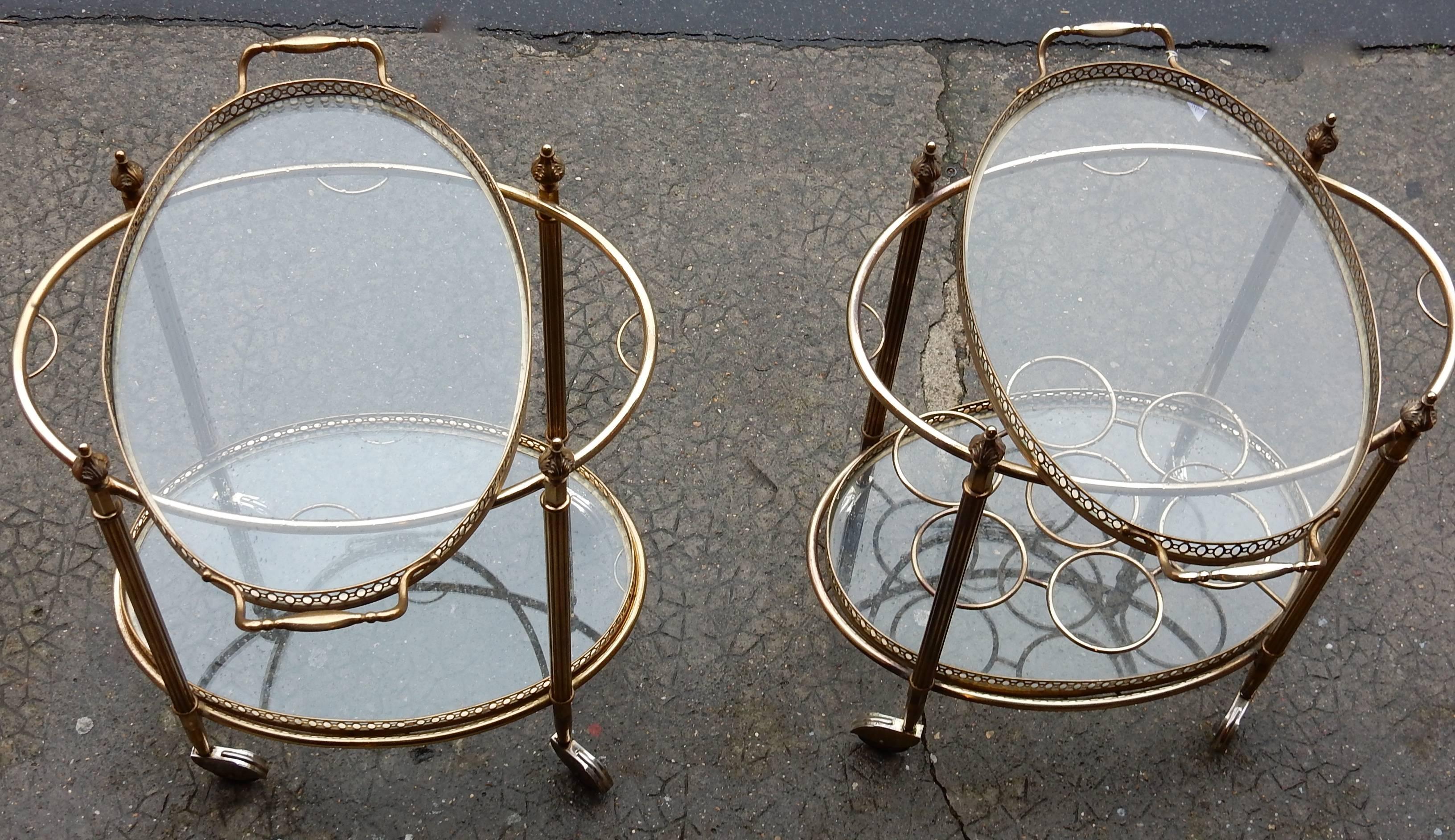 1970 Pair of Gilted Bronze Troll Rolling Bar Maison Bagués 1