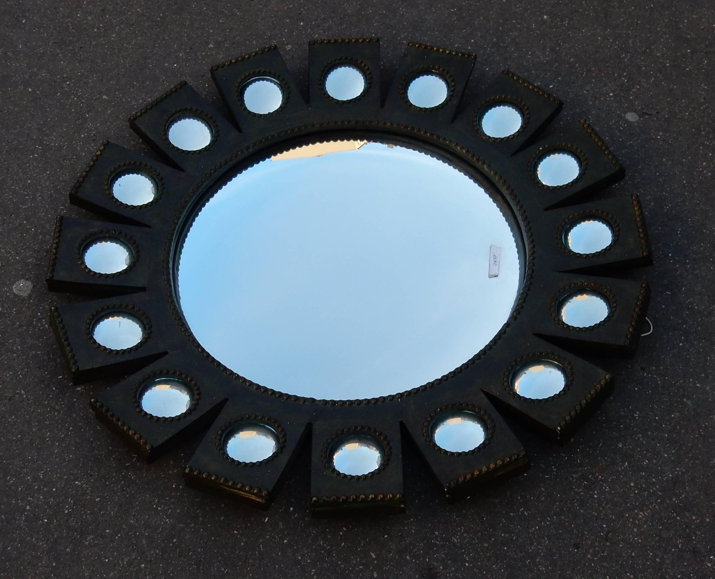 1970-1980 Convex Mirror with Its 16 Small Convex Mirrors In Good Condition In Paris, FR