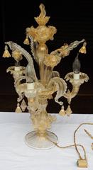 1950-1970, Clandestic Murano Cristal and Gold Inclusion