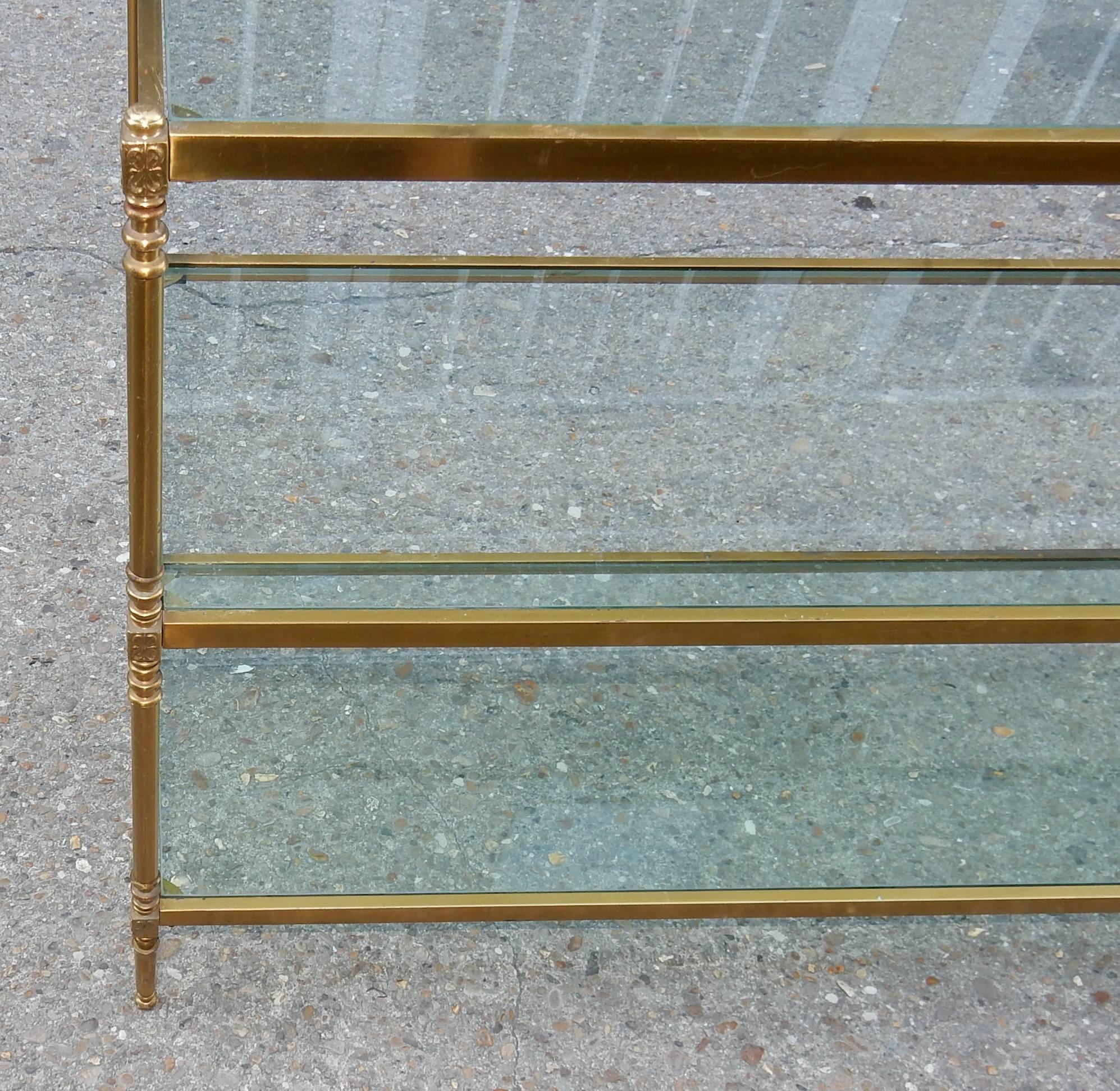 Gilt 1950-1970 Shelf in the Style of Maison Jansen in Brass