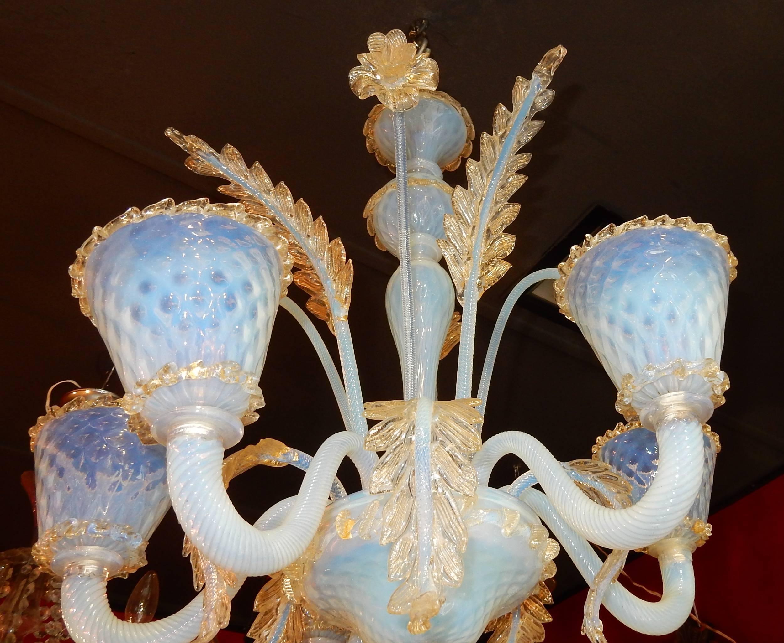 blue and gold chandelier