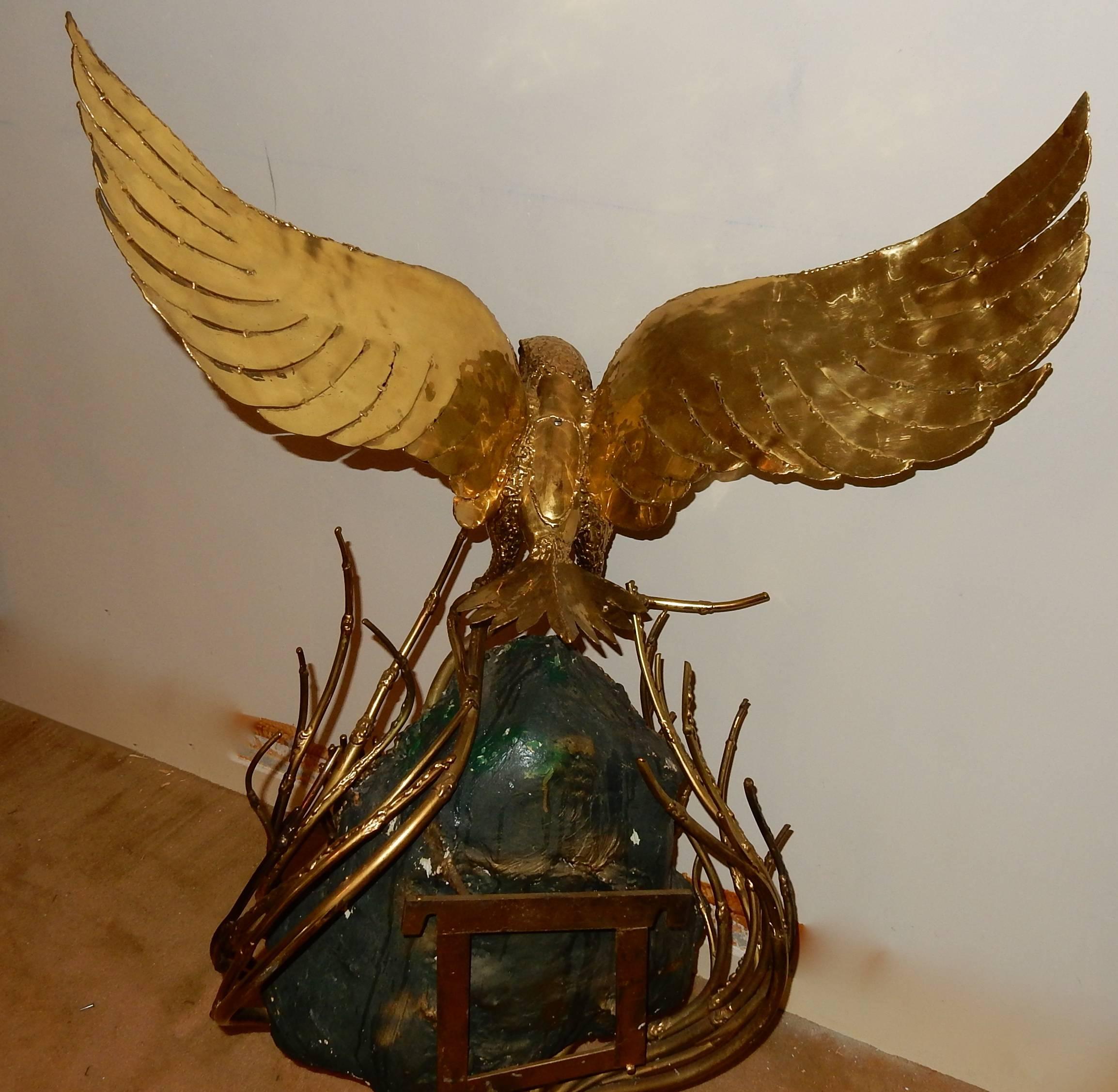 Late 20th Century 1970, Wall Lamp of an Eagle Fernandez or Duval Brasseur or Honore De Paris