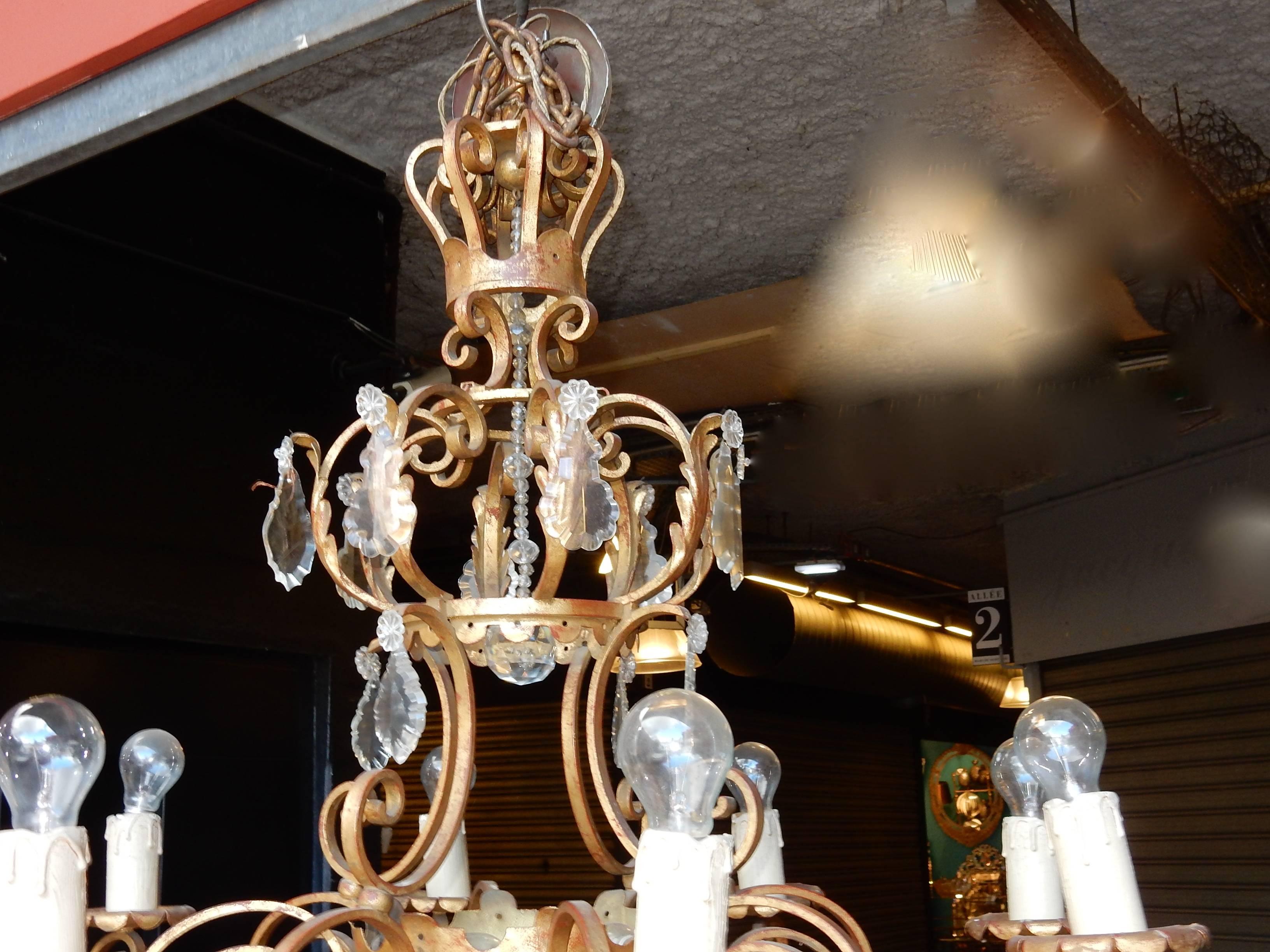 French 1950 Medieval Chandelier in the Style of Maison Jansen For Sale
