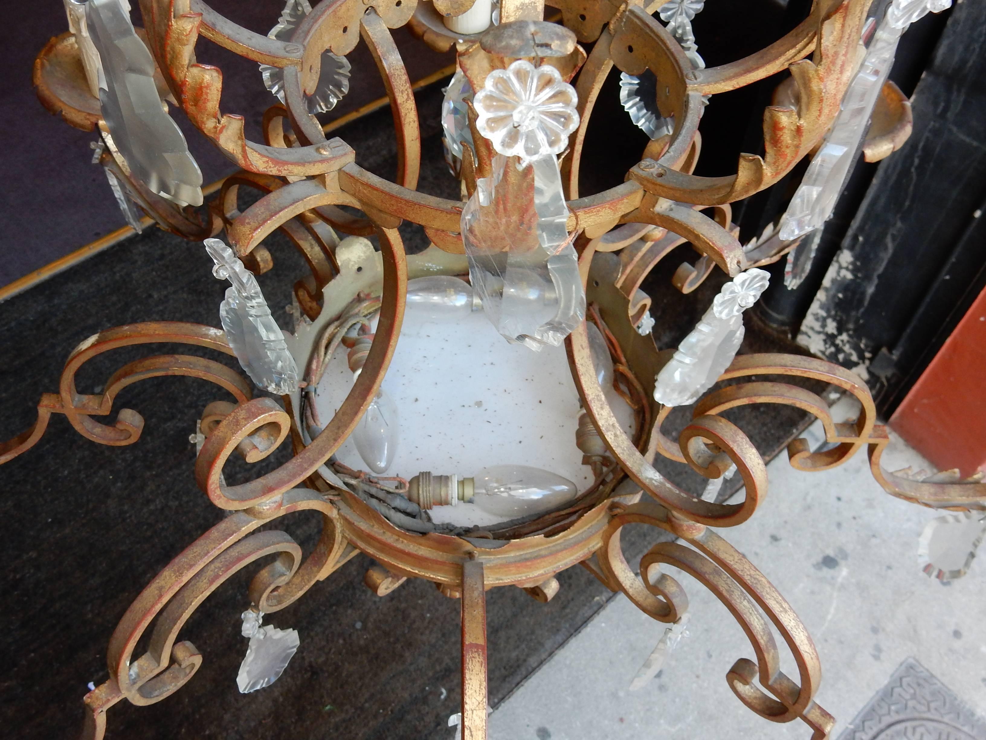 1950 Medieval Chandelier in the Style of Maison Jansen For Sale 1