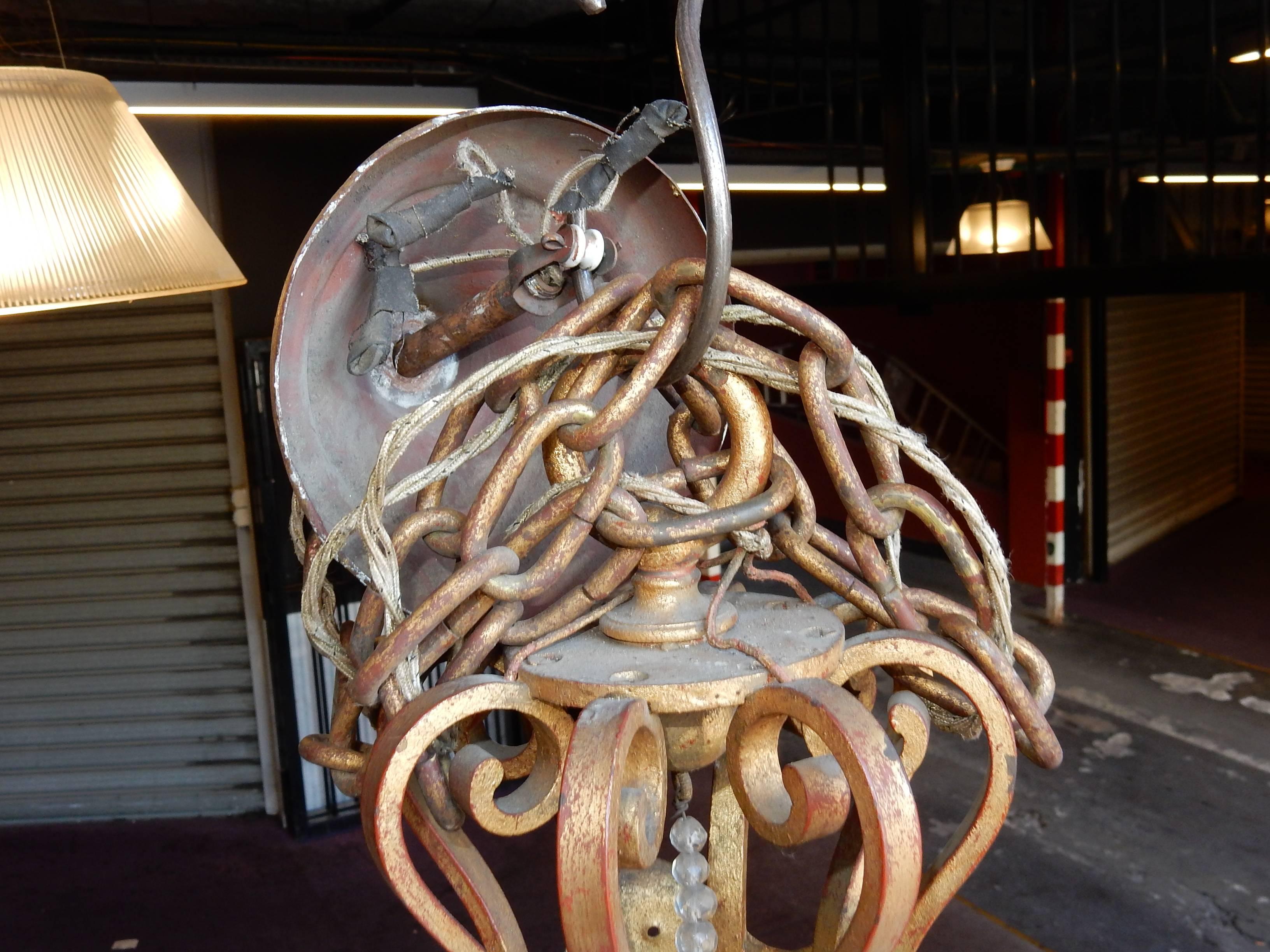 1950 Medieval Chandelier in the Style of Maison Jansen For Sale 2