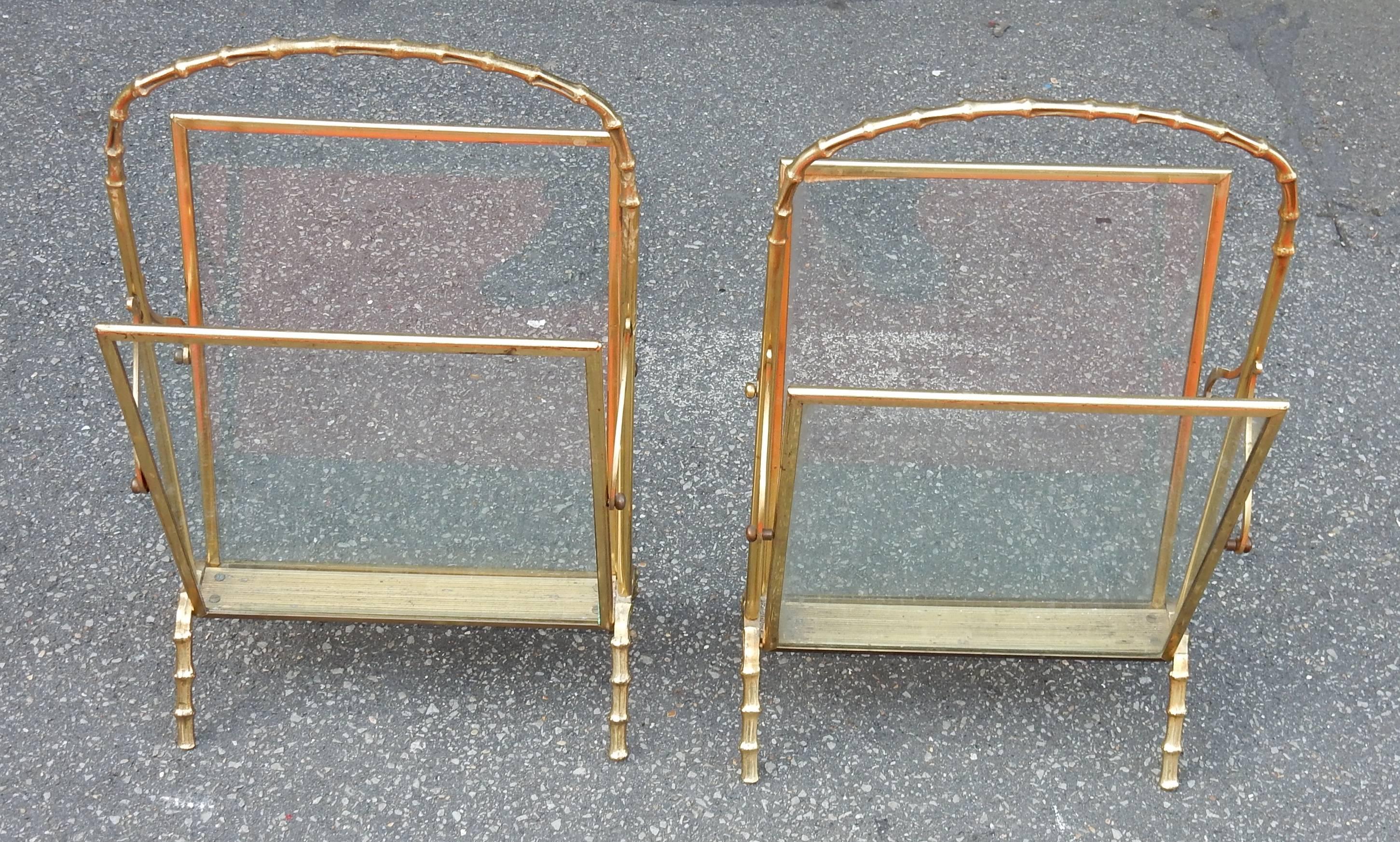 1950-1970 Pair of Carry Newspaper in the Style of Maison Bagués Modéle Bamboo 2
