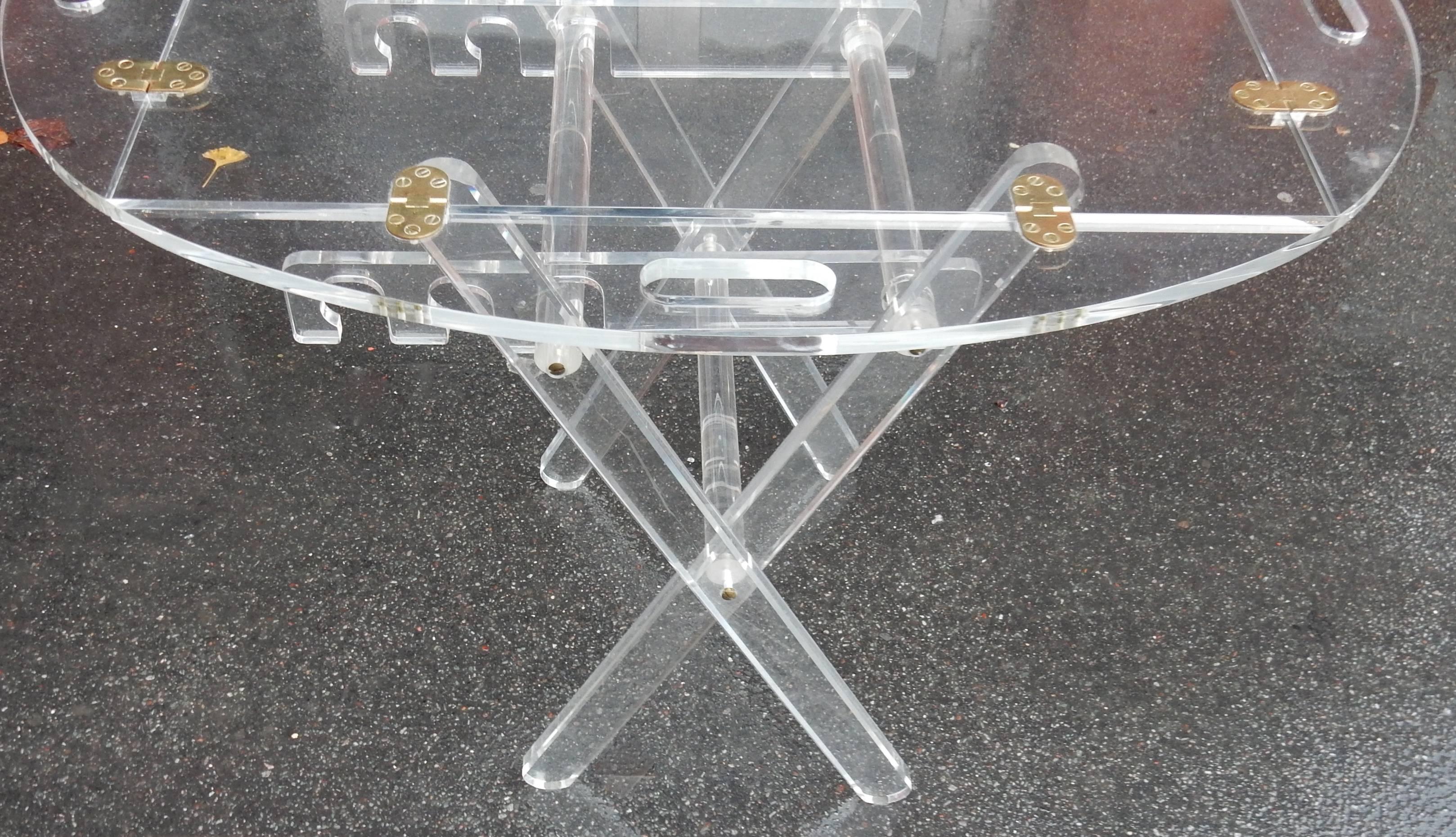 Polished 1970 ' Lucite Table of Marine Has Adjustable Height For Sale