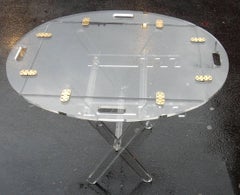 1970 ' Lucite Table of Marine Has Adjustable Height