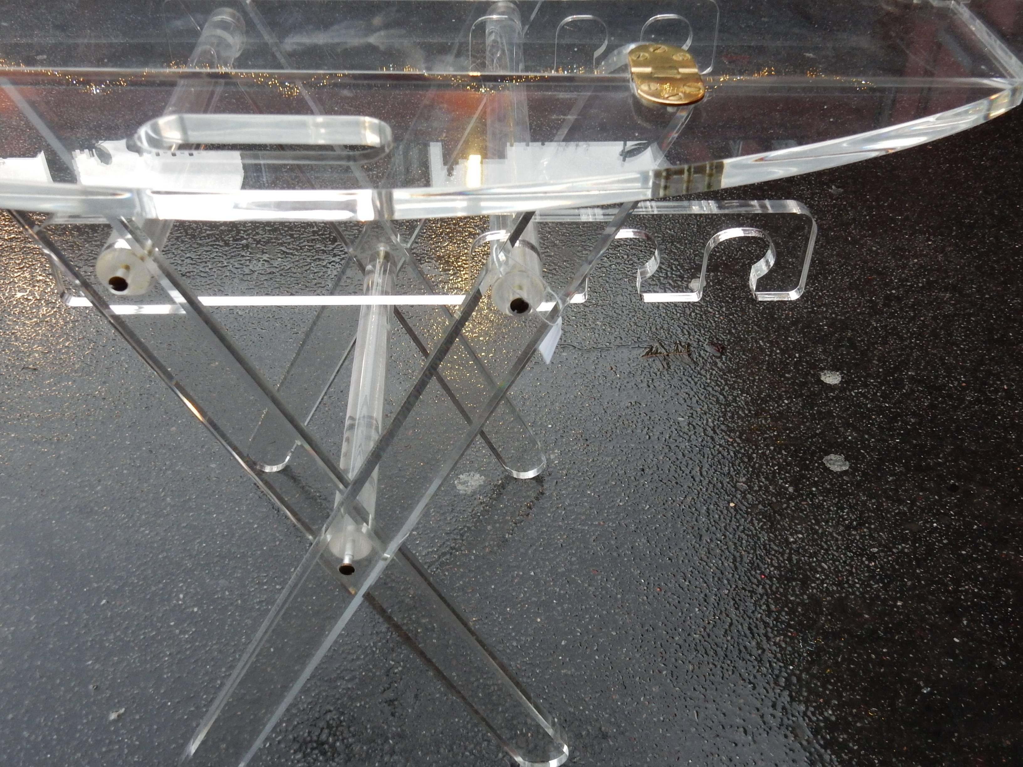 Late 20th Century 1970 ' Lucite Table of Marine Has Adjustable Height For Sale