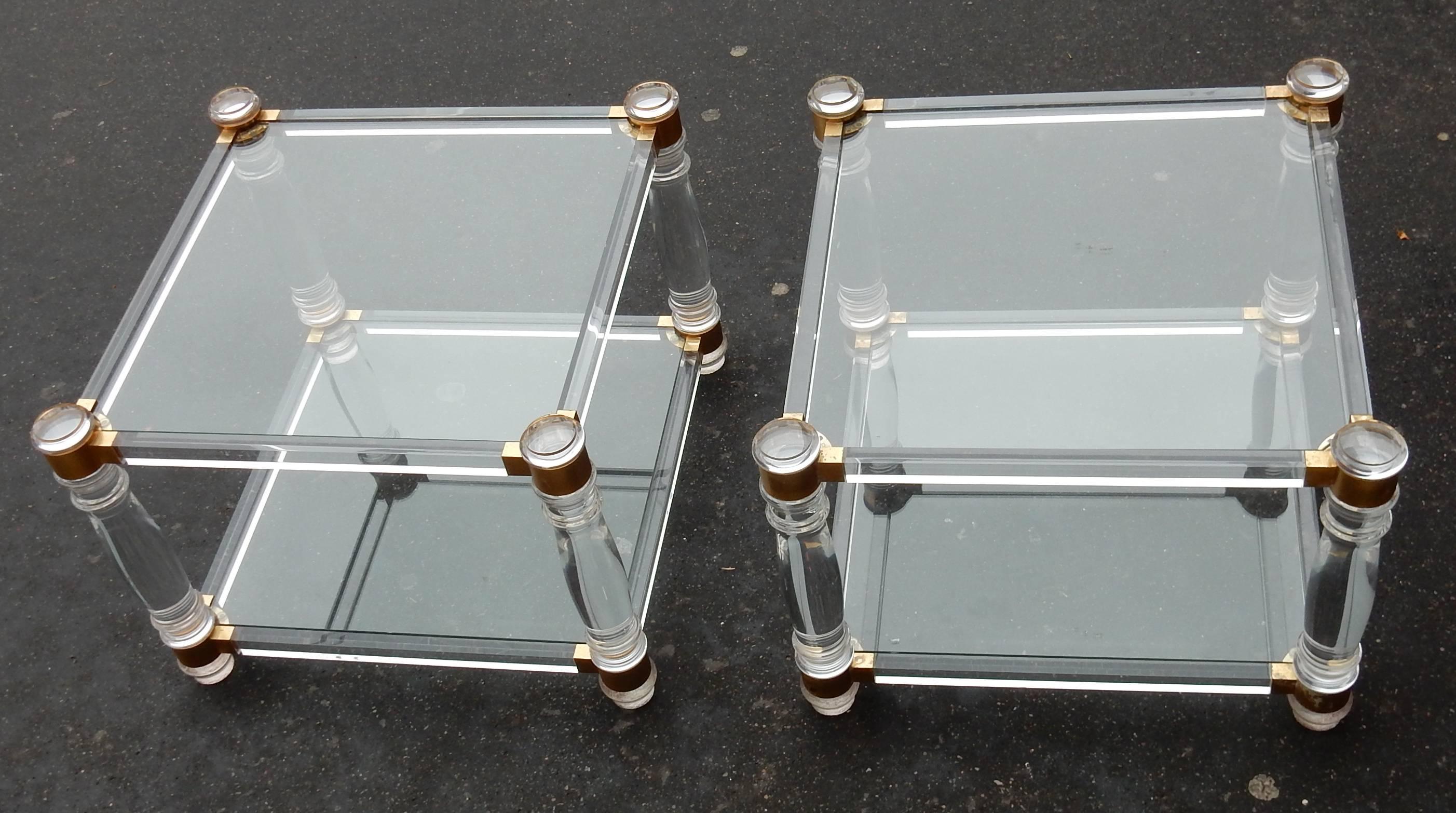 Late 20th Century 1970 Pair of Ends of Sofa in Lucite in the Style of Roméo