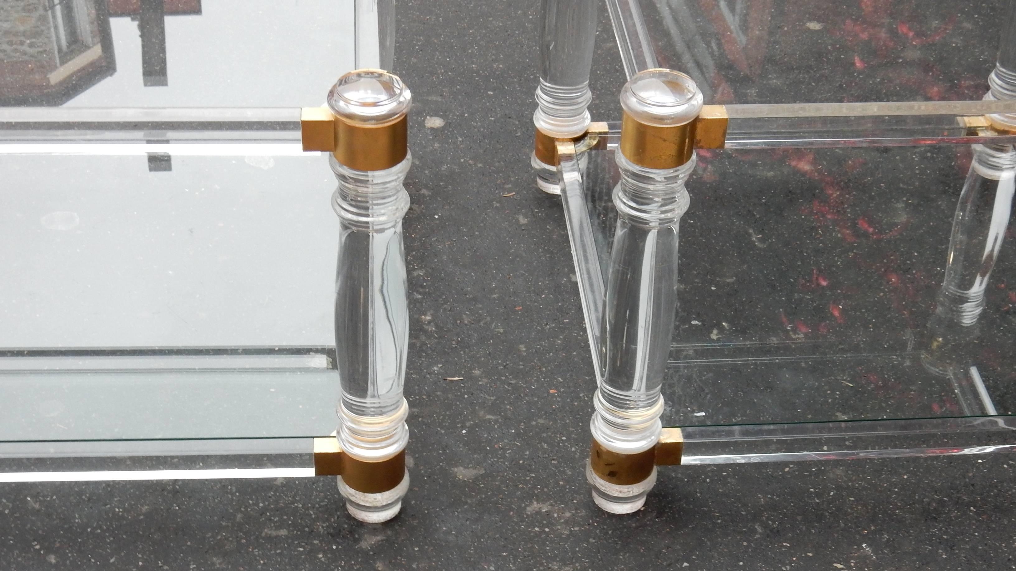 1970 Pair of Ends of Sofa in Lucite in the Style of Roméo 3