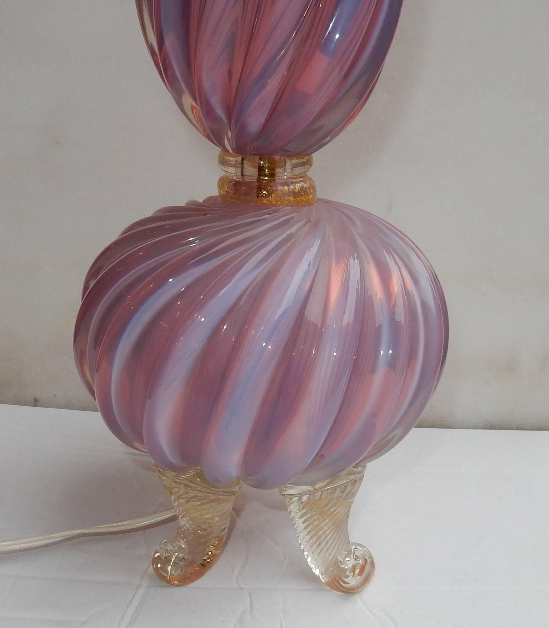 Glass 1950-1970 Crystal Lamp of Murano Attributed to Barovier e Toso