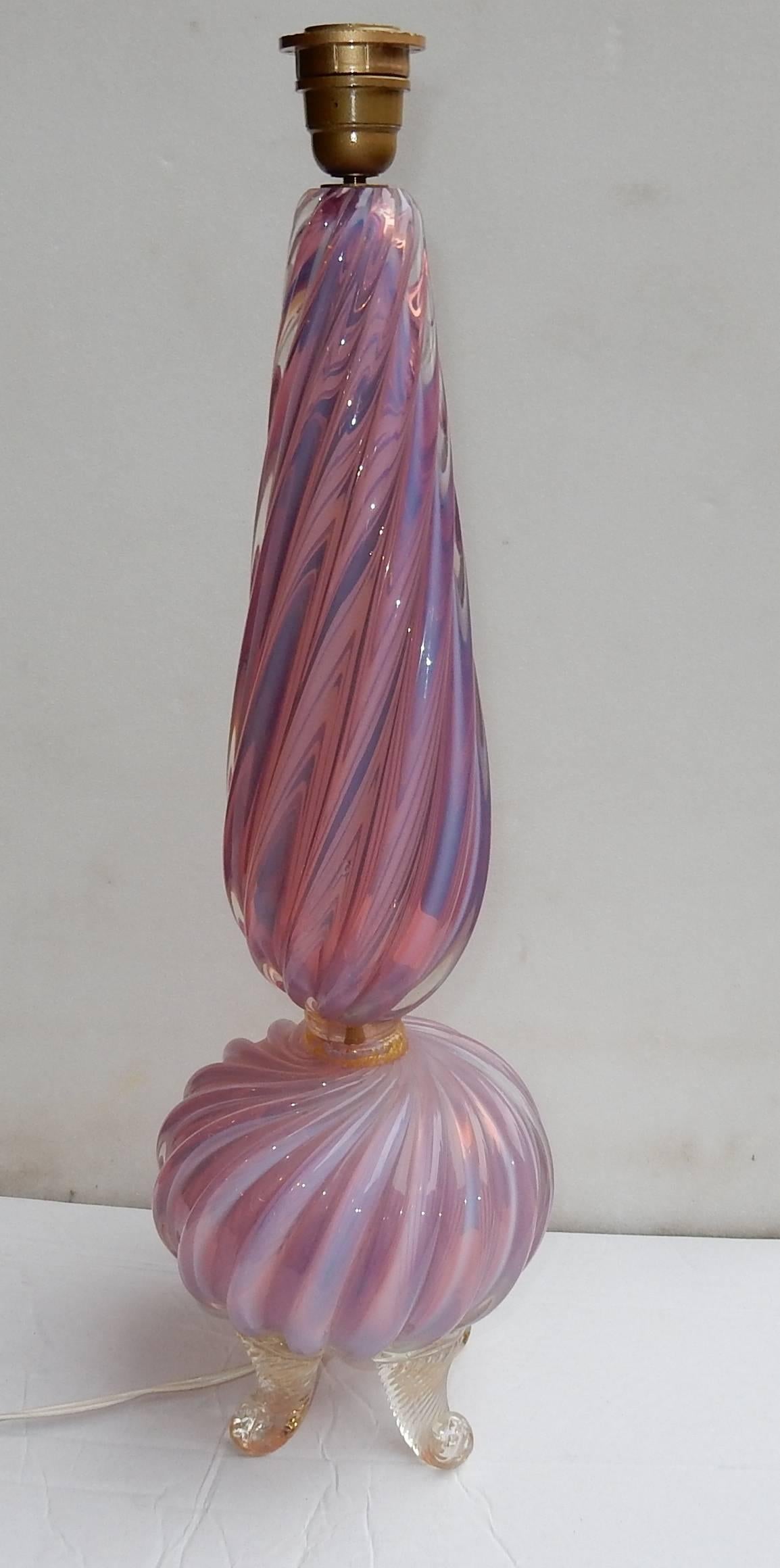 1950-1970 Crystal Lamp of Murano Attributed to Barovier e Toso In Good Condition In Paris, FR