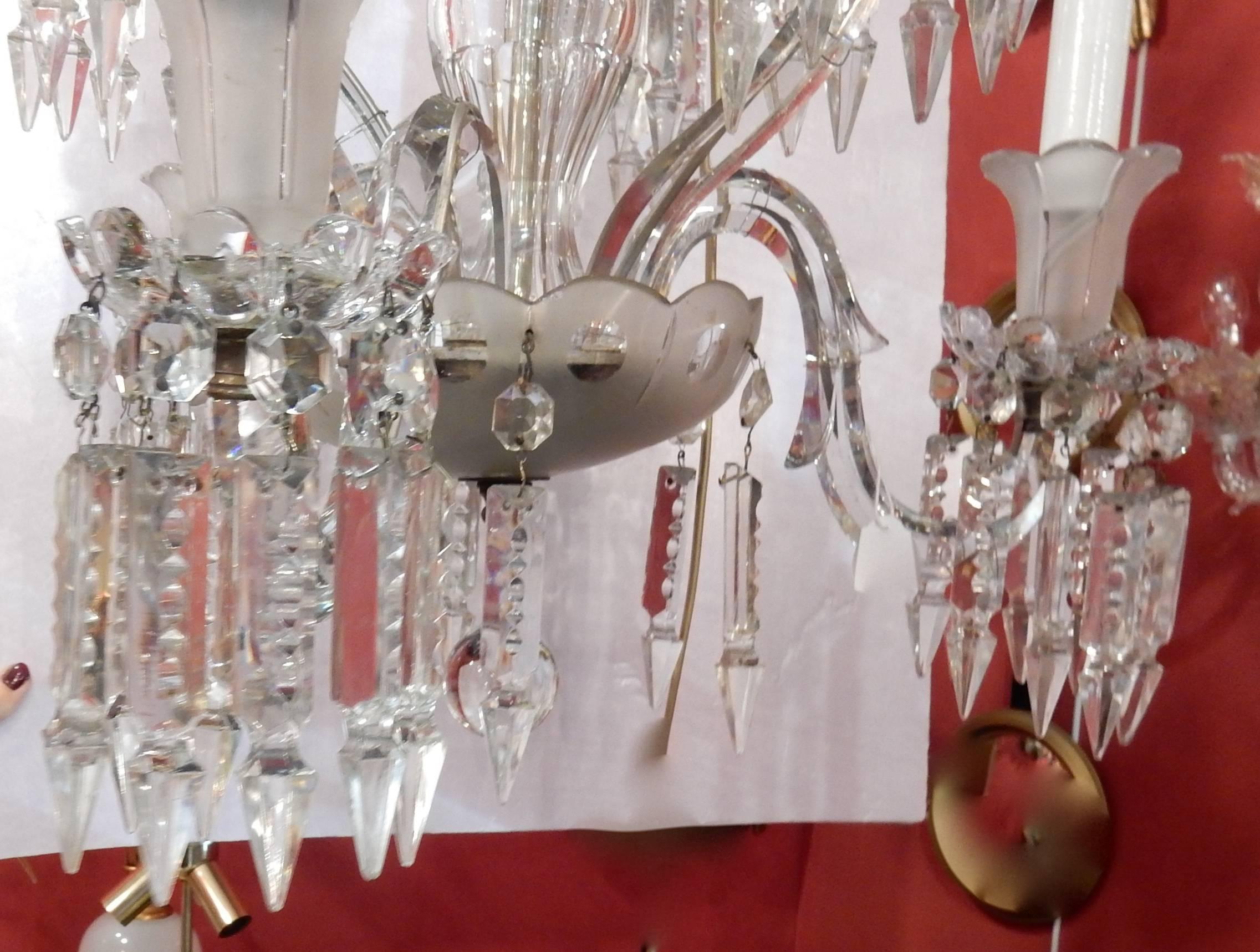 Napoléon III 1950 'Lustre Cristal Baccarat 6 Bras en vente