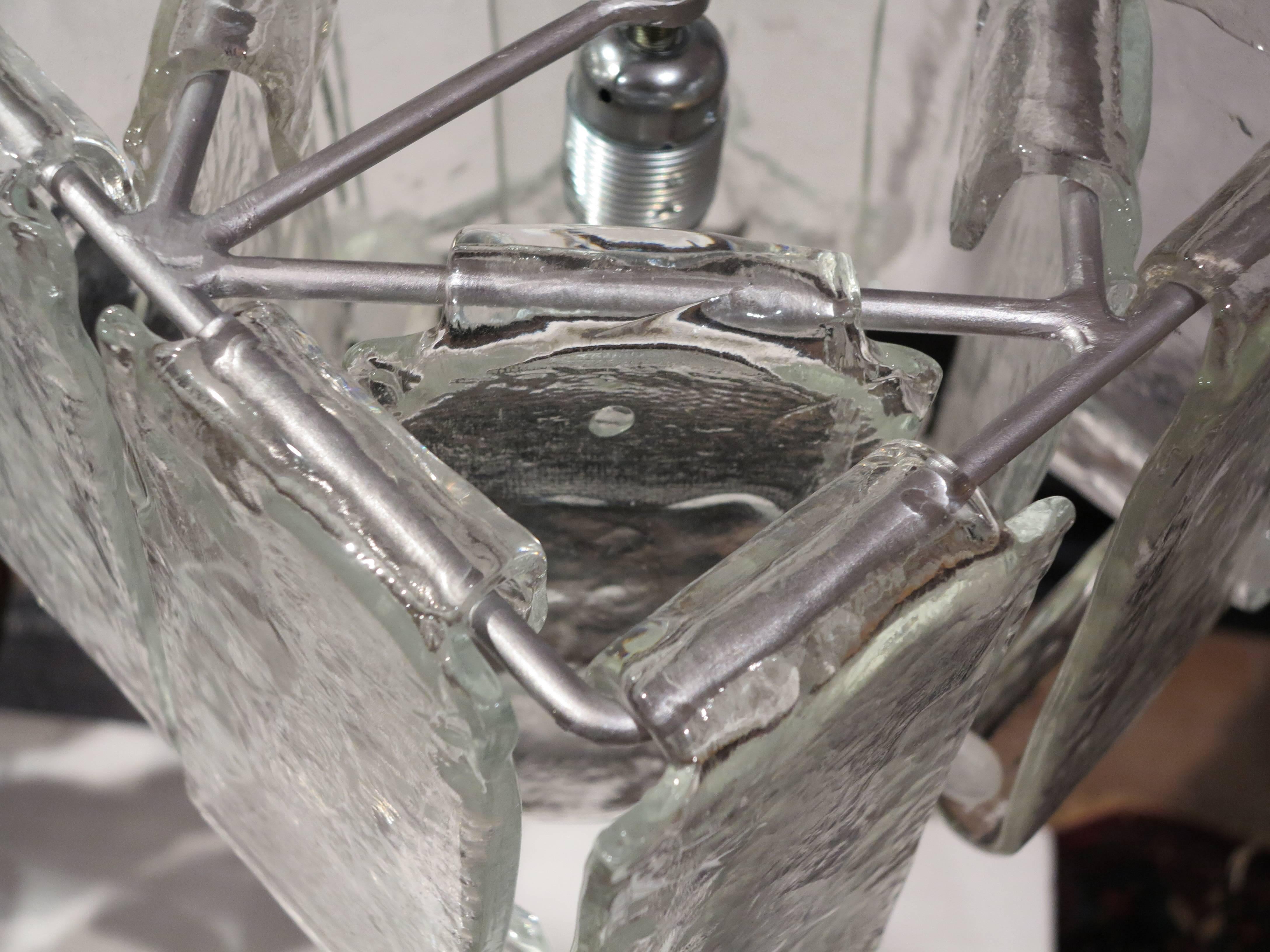 Coppia di lampadari o lanterne degli anni '70 di Fratelli Crystal di Murano in vendita 1