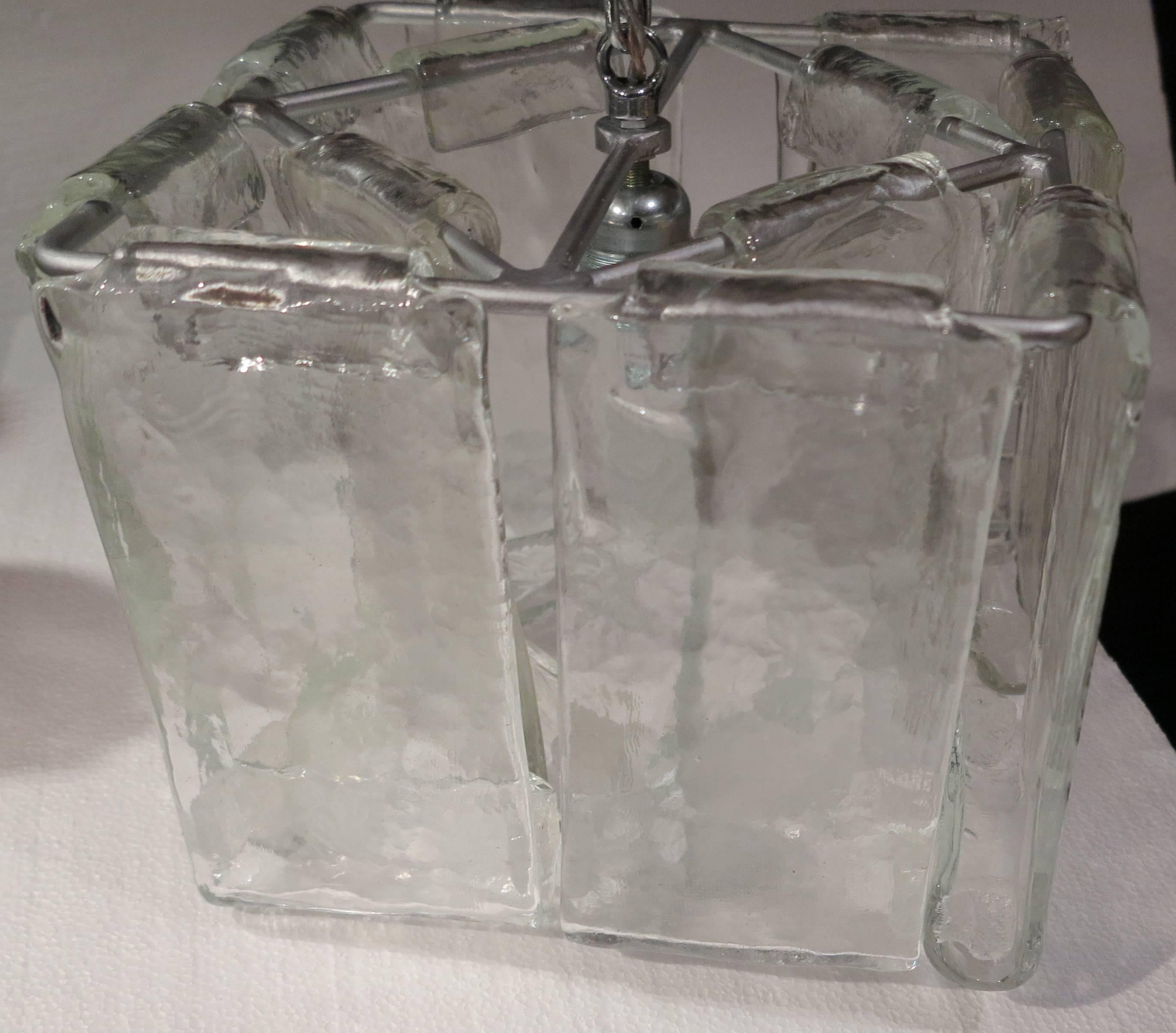Paar Kronleuchter oder Laternen aus Fratelli-Kristall aus Murano, 1970er Jahre im Angebot 1