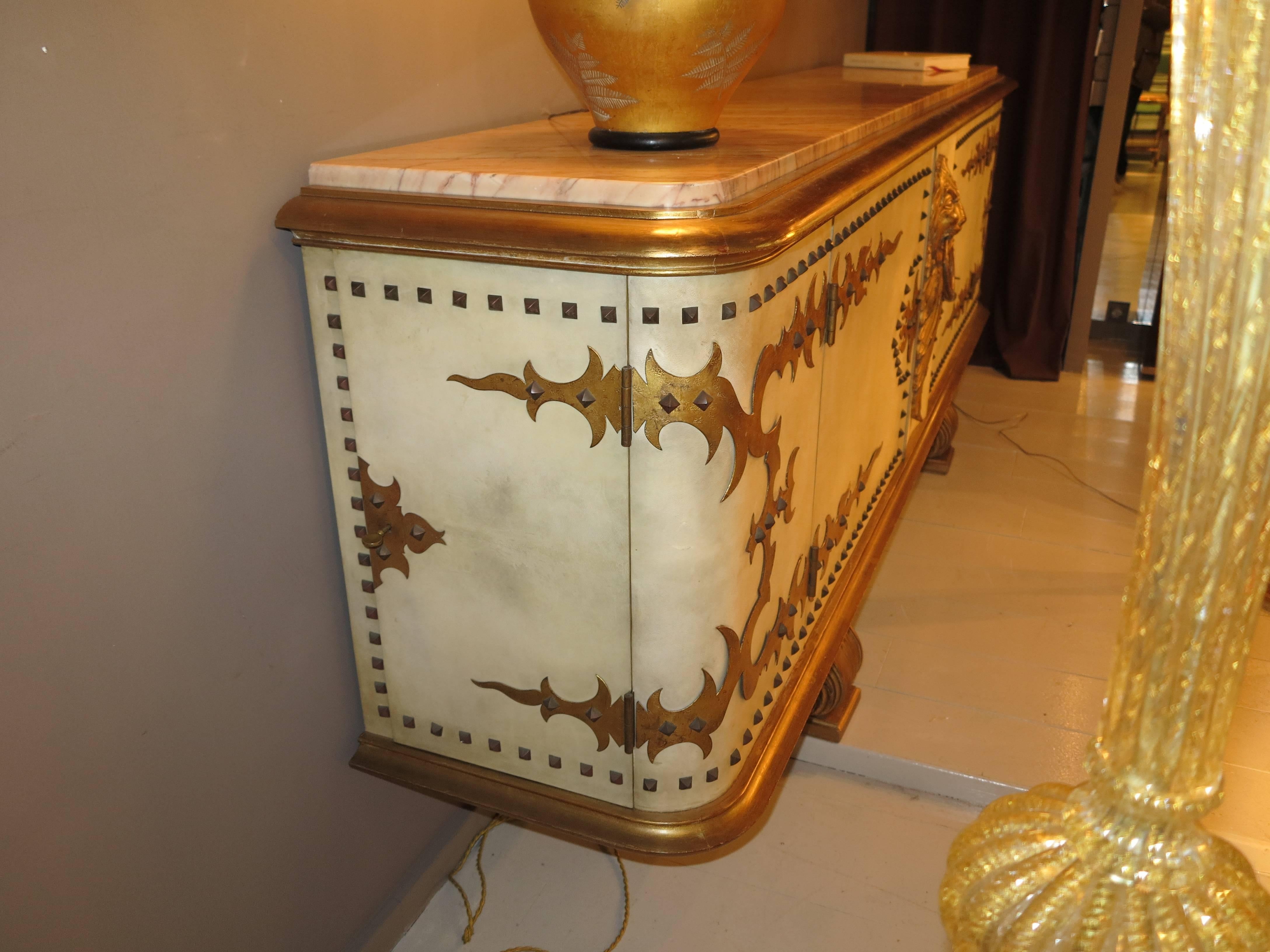 1940 ' Art Deco Sideboard with Parchment In Good Condition In Paris, FR