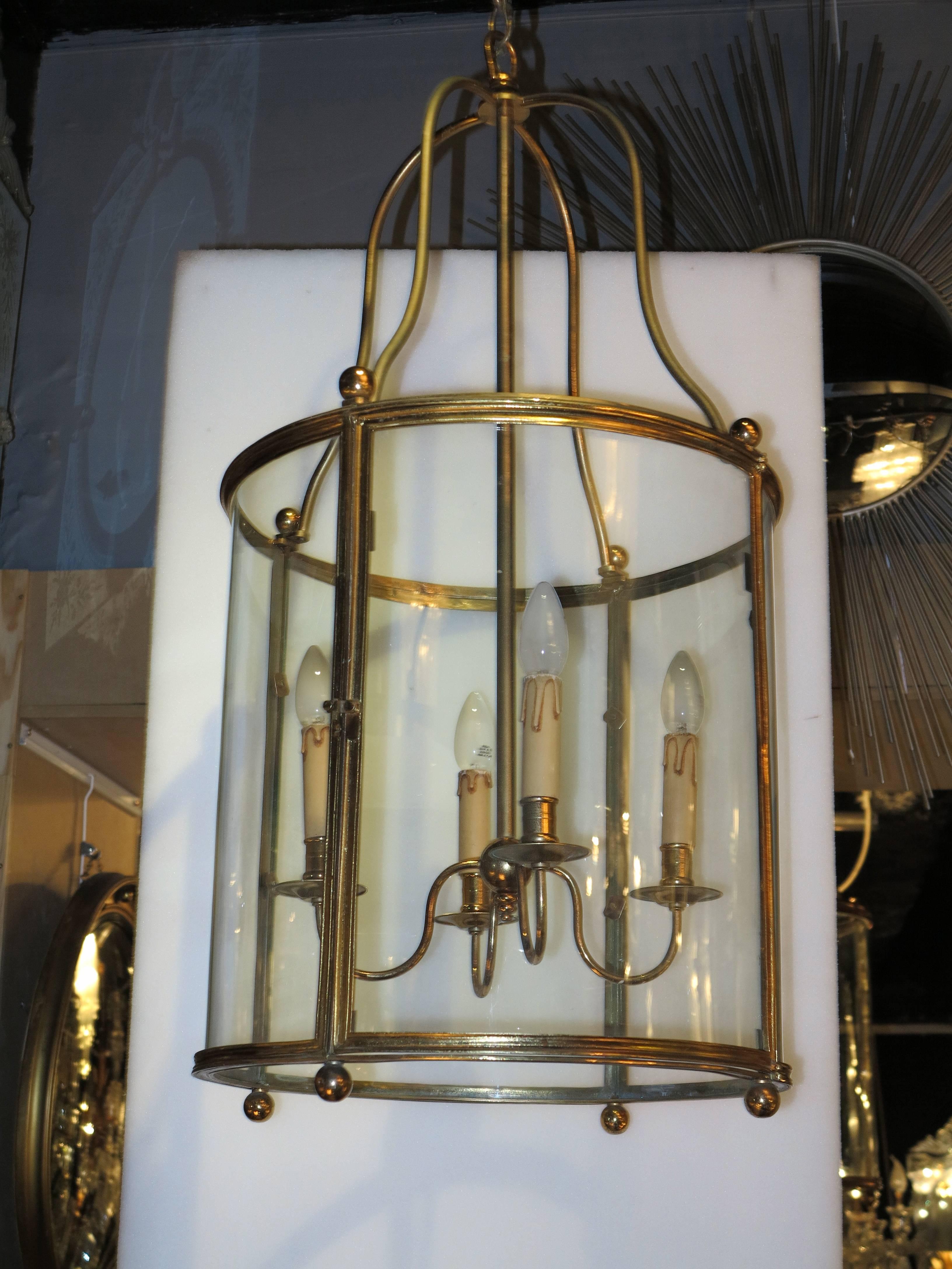 1950s Three Gilded iron Lanterns in the Style of Directoire 3
