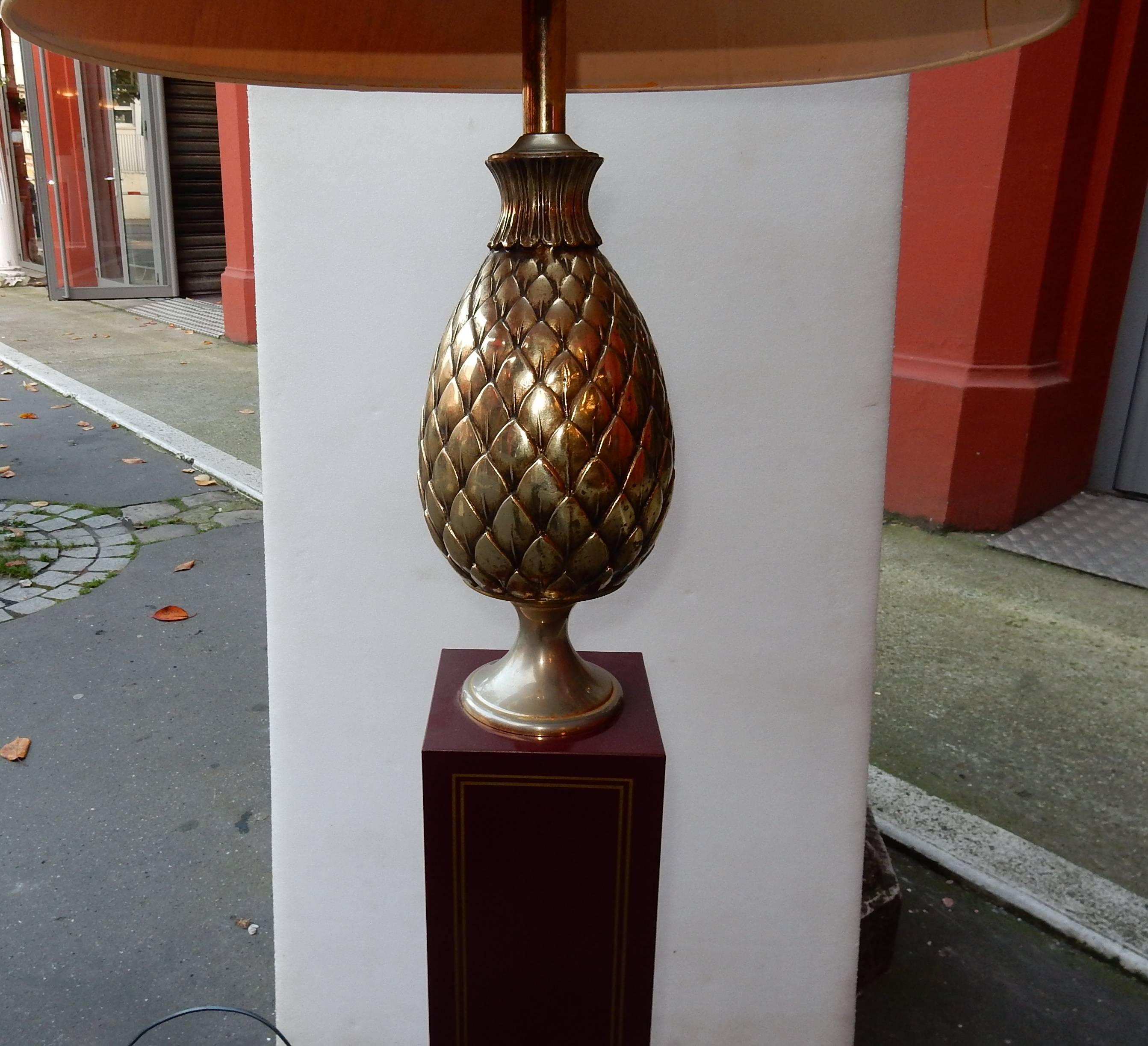 1970 Floor Lamp in the Style of Lancel with Pineapple In Good Condition For Sale In Paris, FR