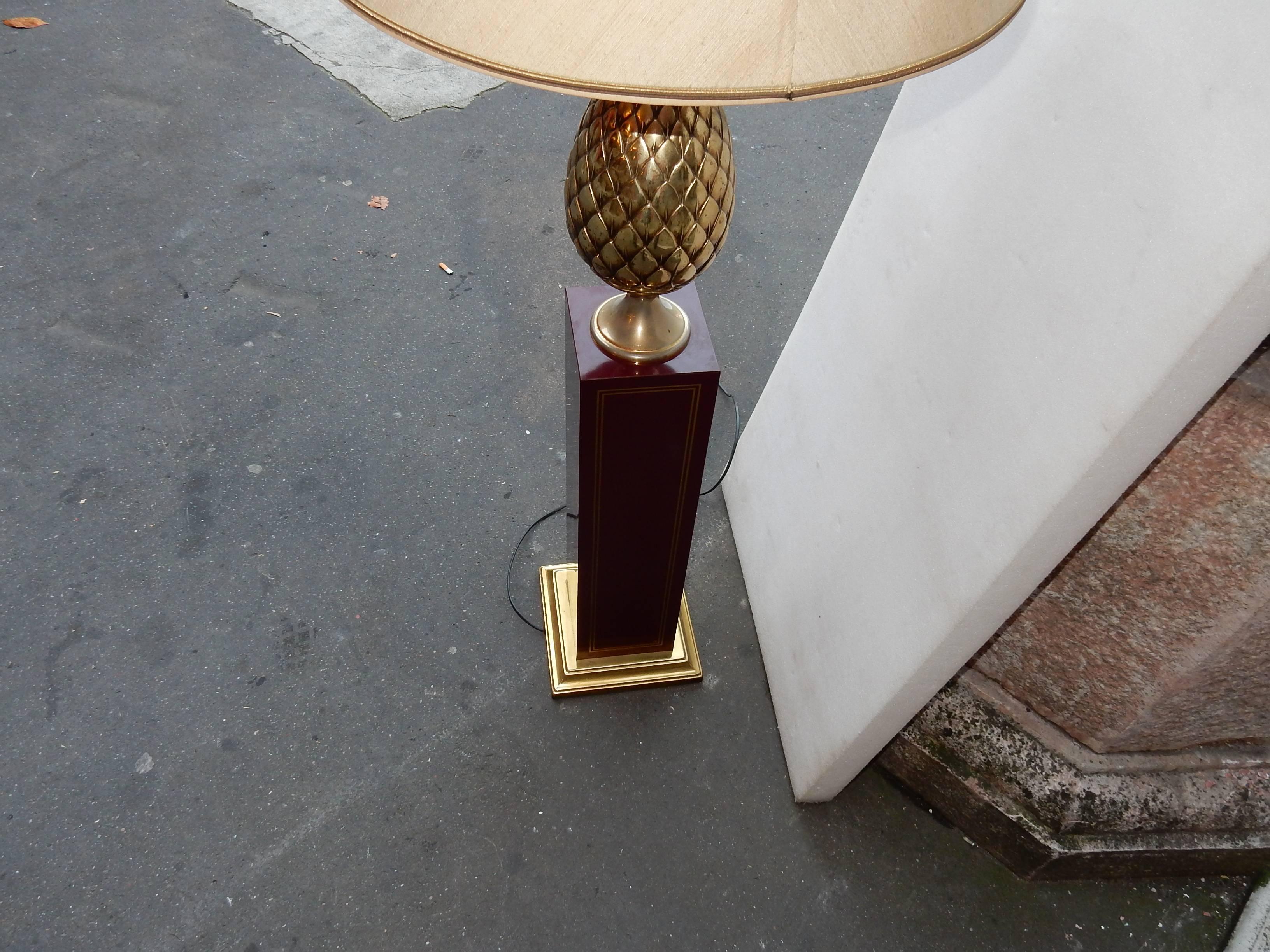 Late 20th Century 1970 Floor Lamp in the Style of Lancel with Pineapple For Sale