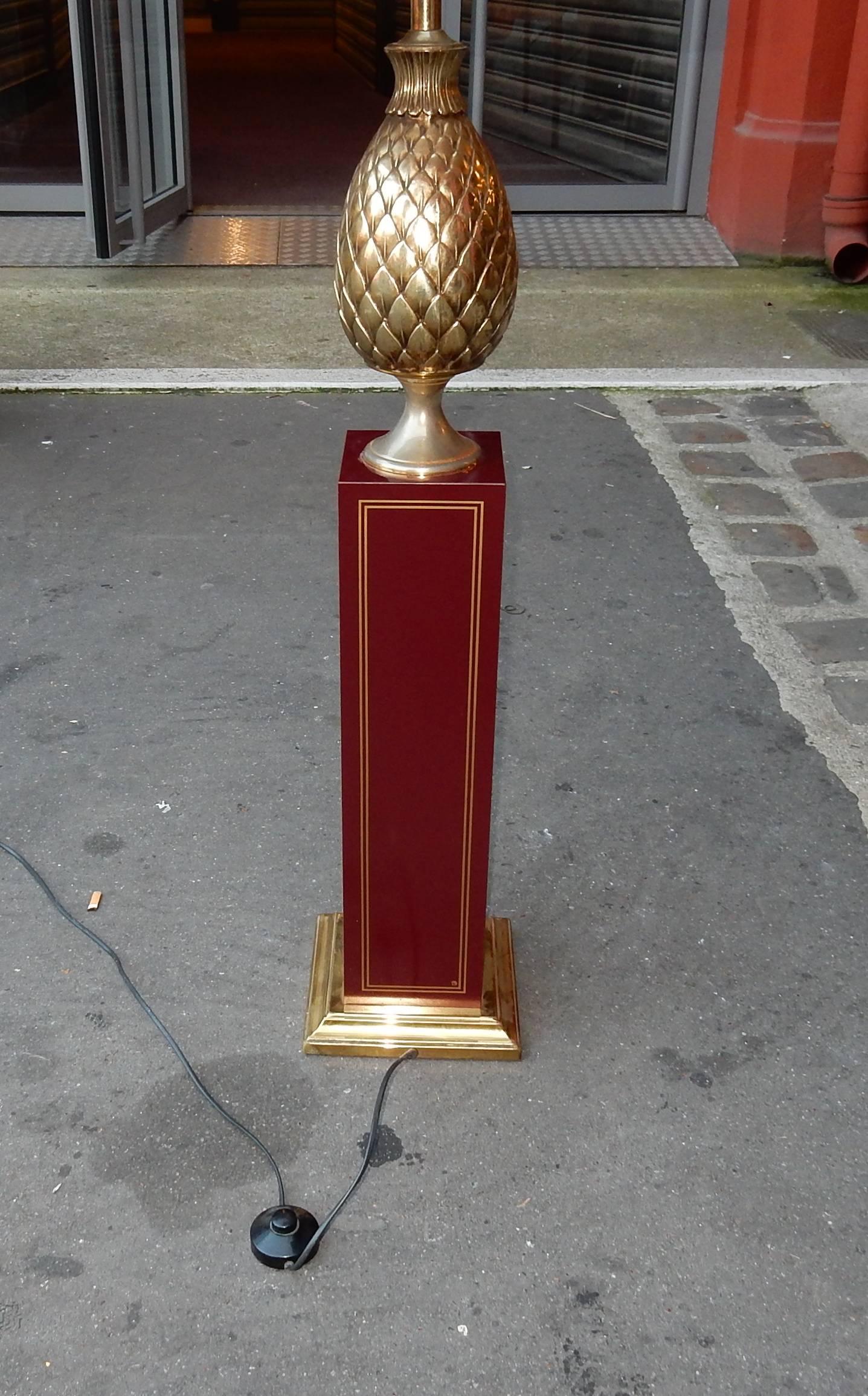 1970 Floor Lamp in the Style of Lancel with Pineapple For Sale 1