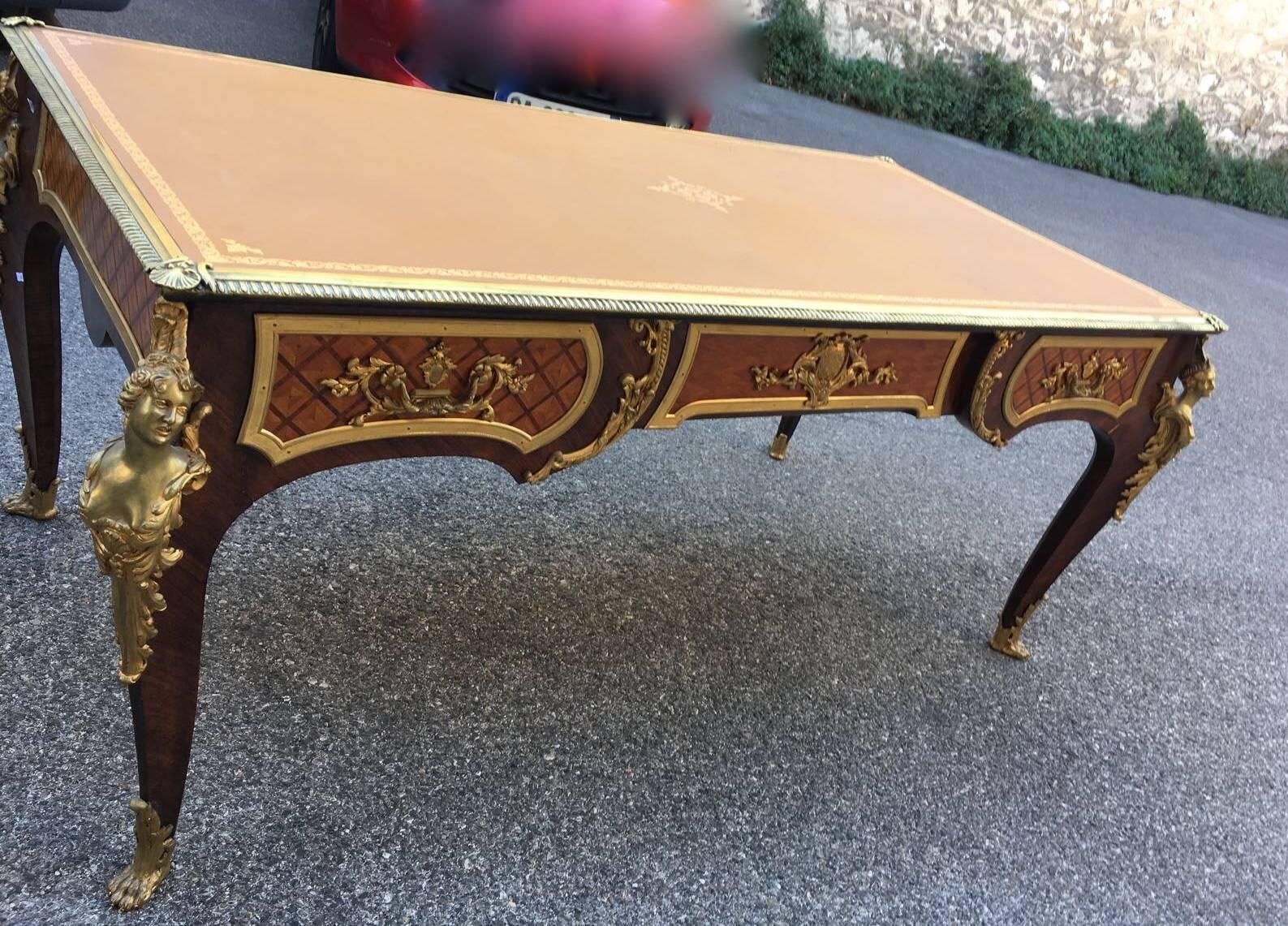 1880-1900 Flat Desk Napoléon III Has l Espagnolette in the Style of Cressent 2