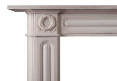 English Regency Marble Fireplace Mantel in White Marble