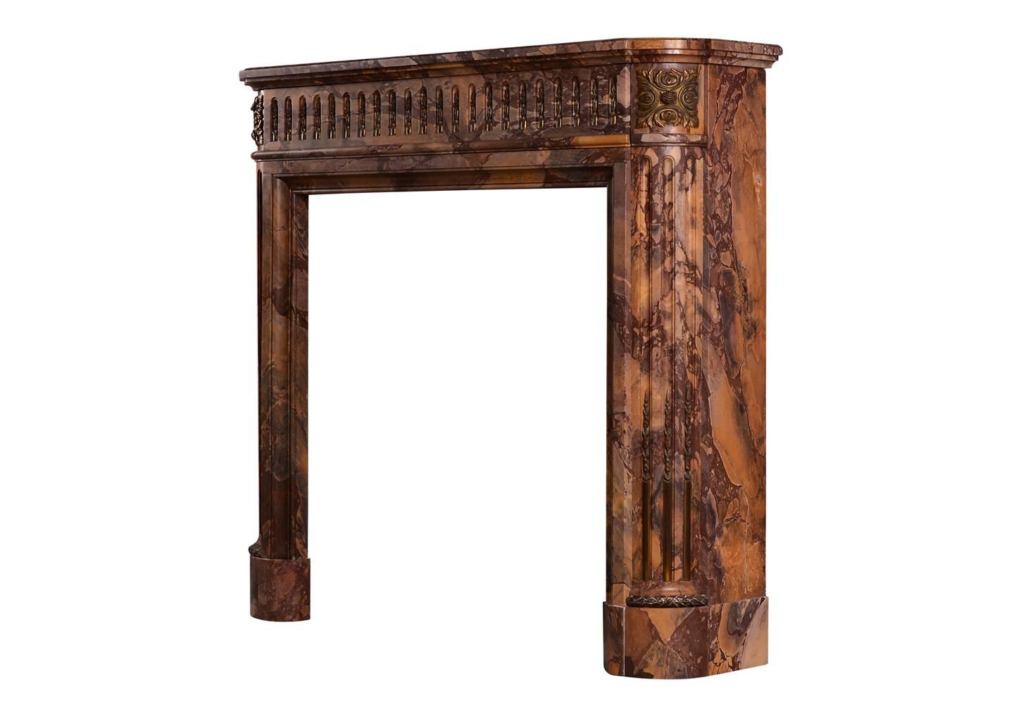 19th Century Petite Louis XVI Style Marble Fireplace Mantel For Sale