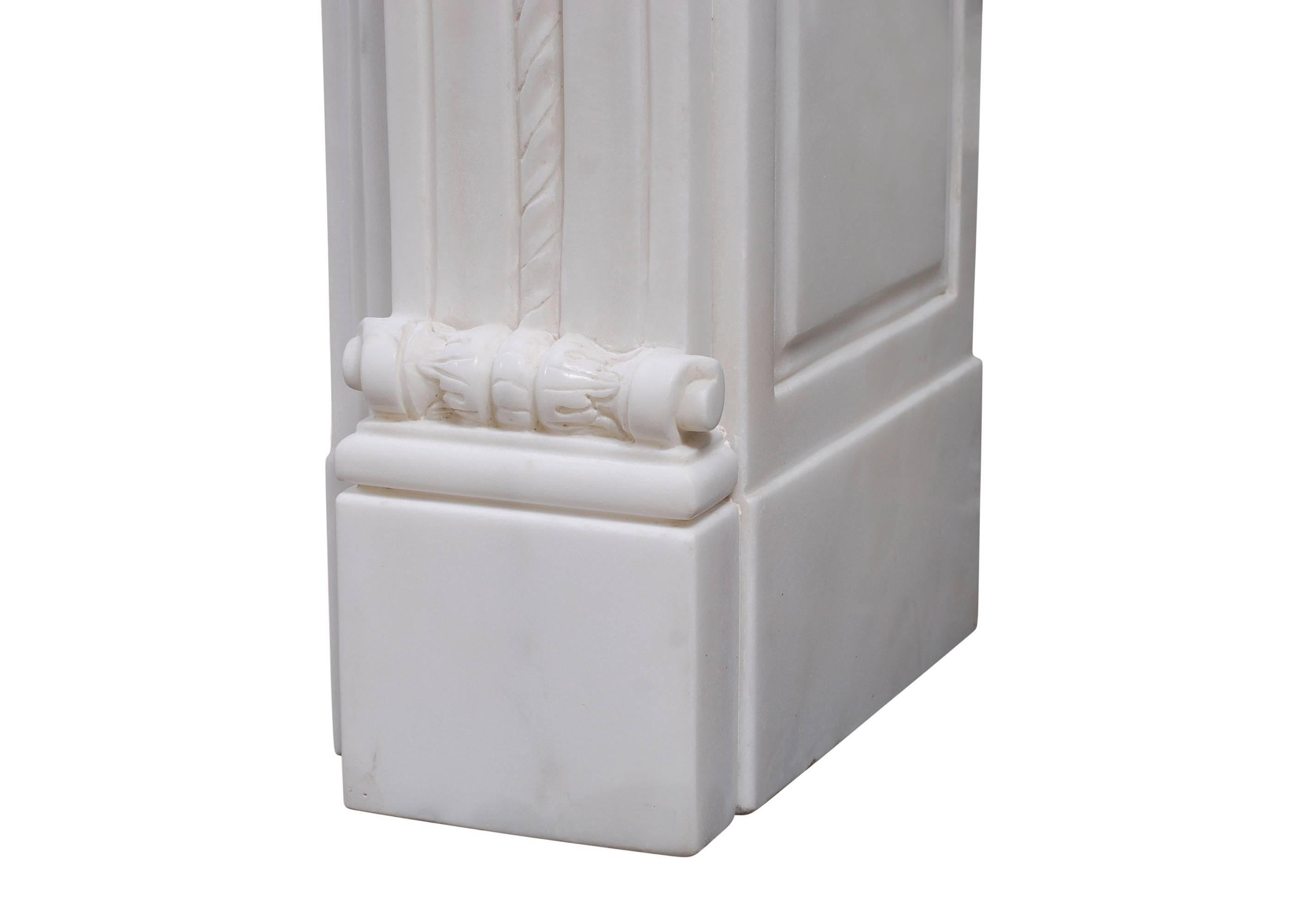 french white marble fireplace