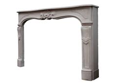 18th Century Louis XV Caen Stone Fireplace