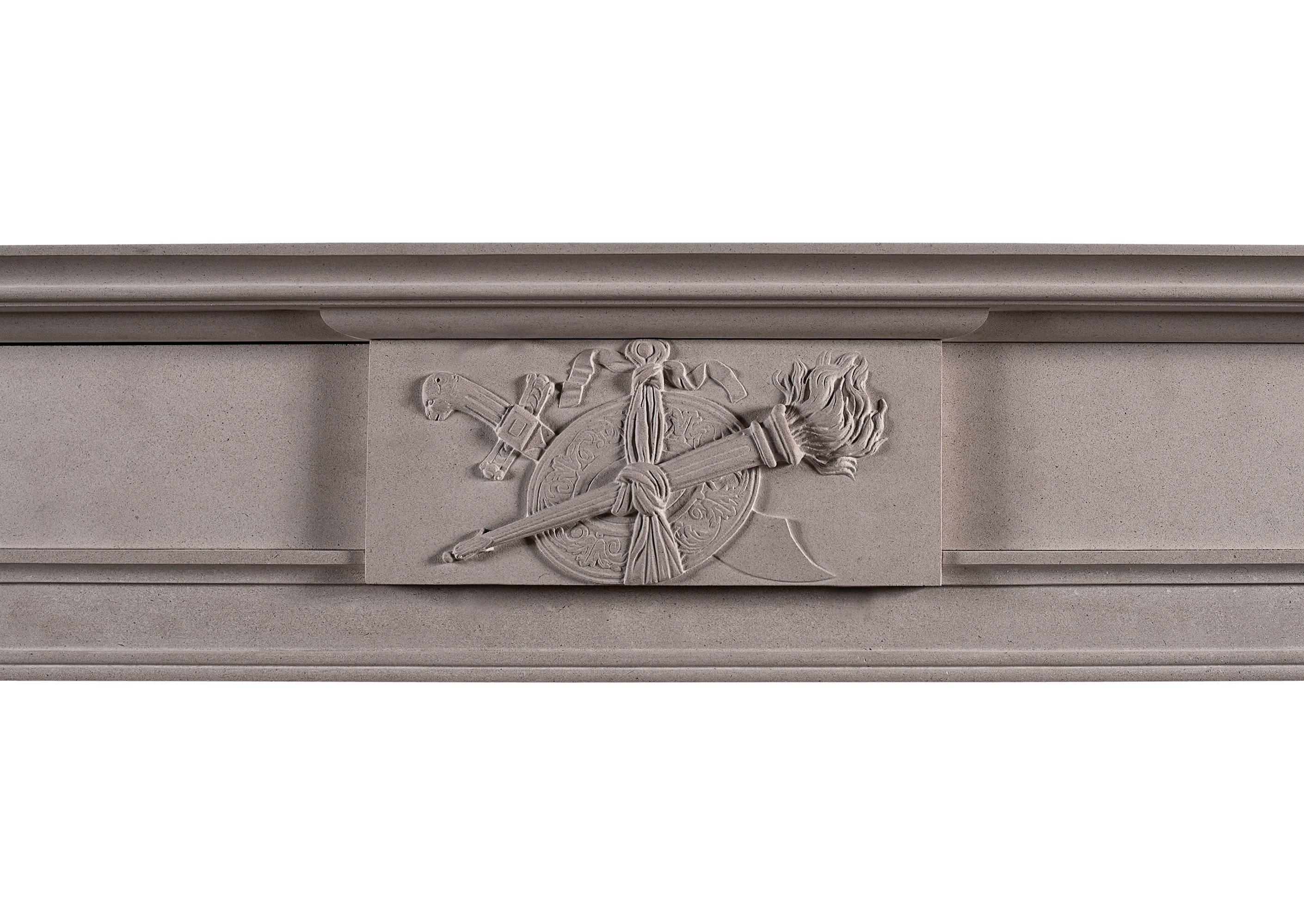 Late Georgian Fireplace Mantel in Portland Stone In Good Condition For Sale In London, GB