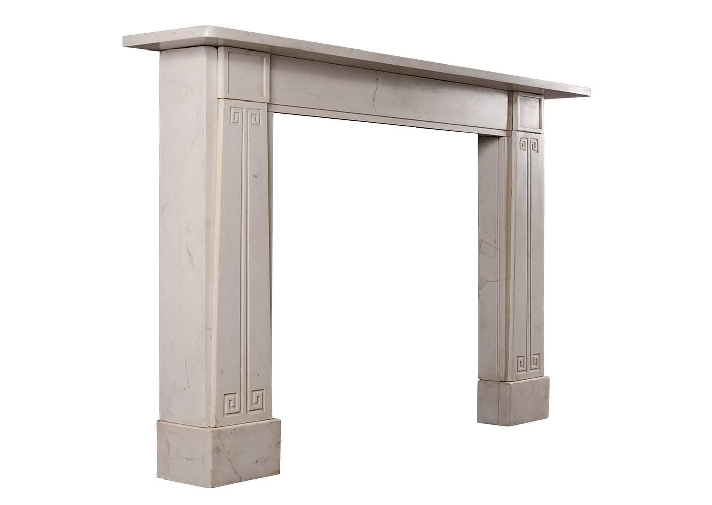 English Statuary Marble Fireplace Mantel in the Manner of John Soane For Sale