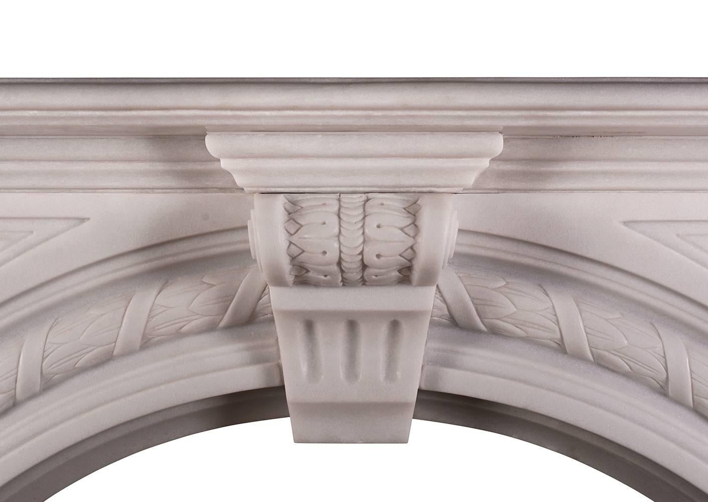 A pair of Victorian fireplace mantels in white marble 1