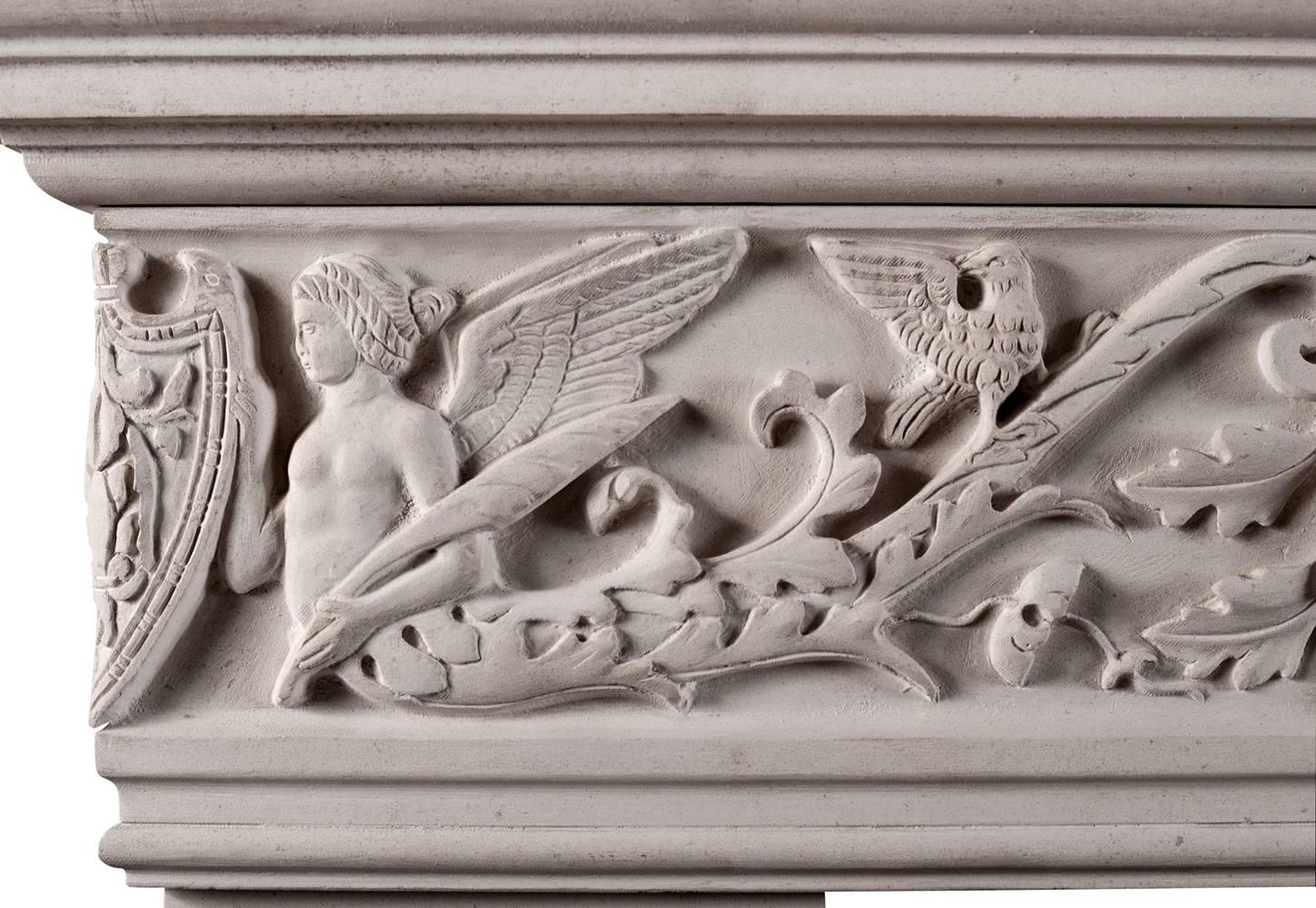 Carved Italian Renaissance Fireplace For Sale 1