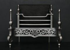 A Georgian Style Polished Steel Firegrate