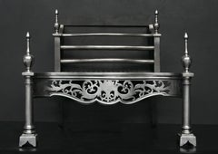 A Georgian Style Polished Steel Firegrate