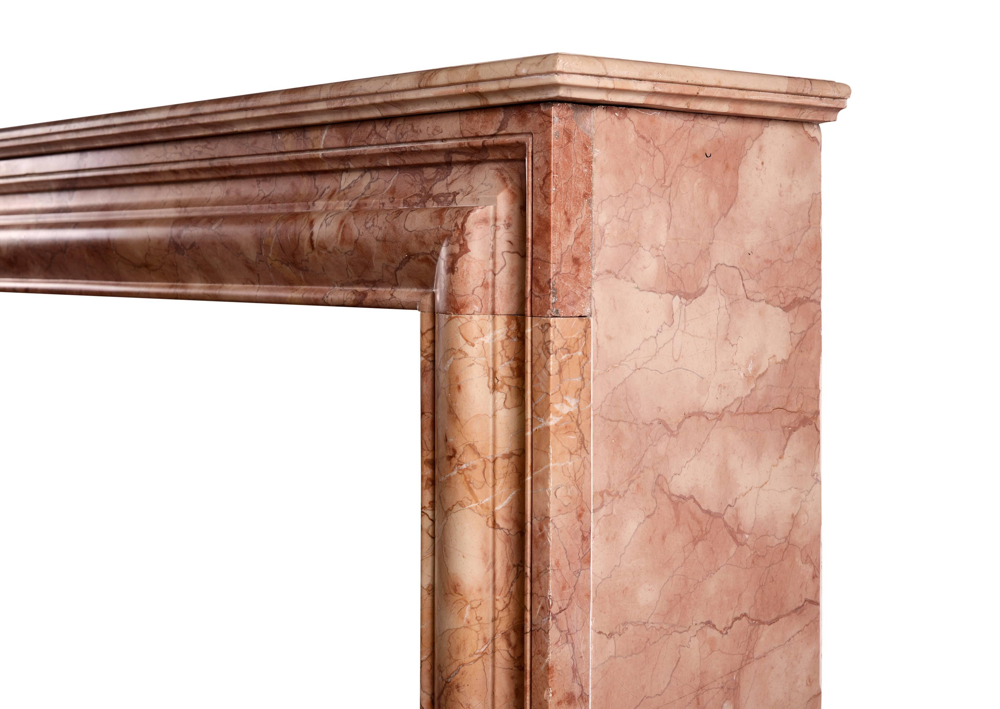 Napoleon III Architectural Fireplace in Rosso Verona Marble