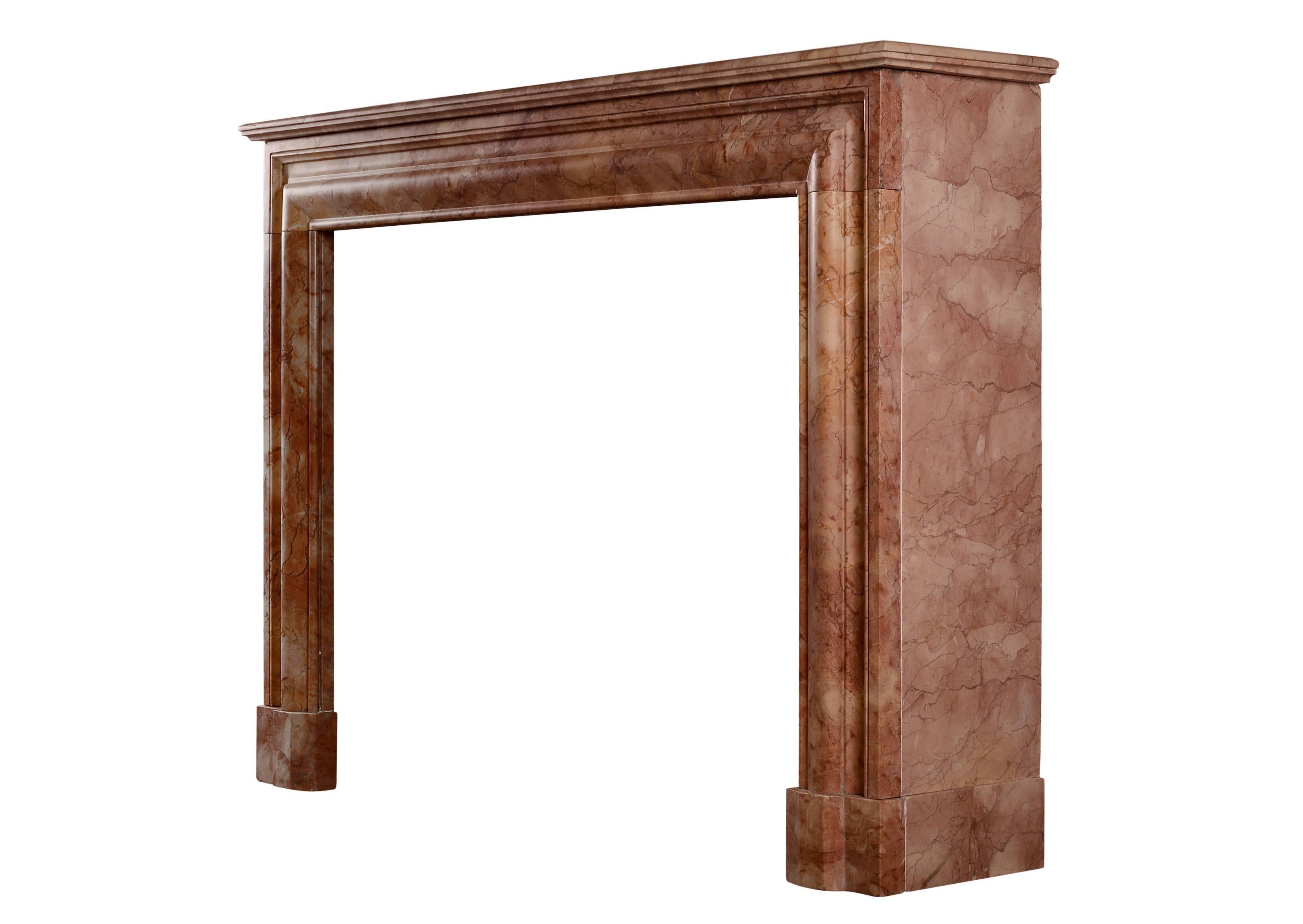 French Architectural Fireplace in Rosso Verona Marble