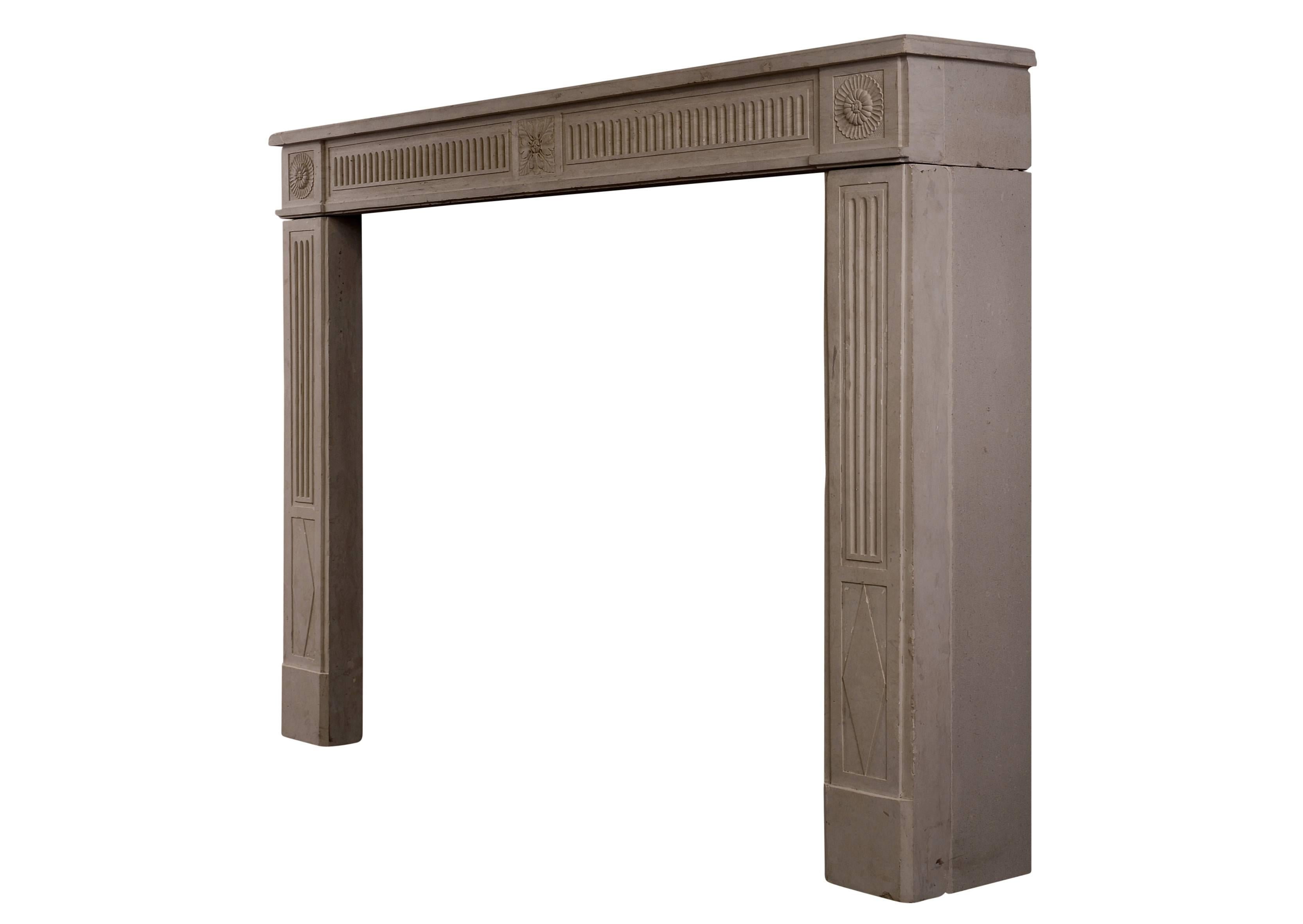 Quality French Louis XVI Directoire Stone Fireplace In Good Condition For Sale In London, GB