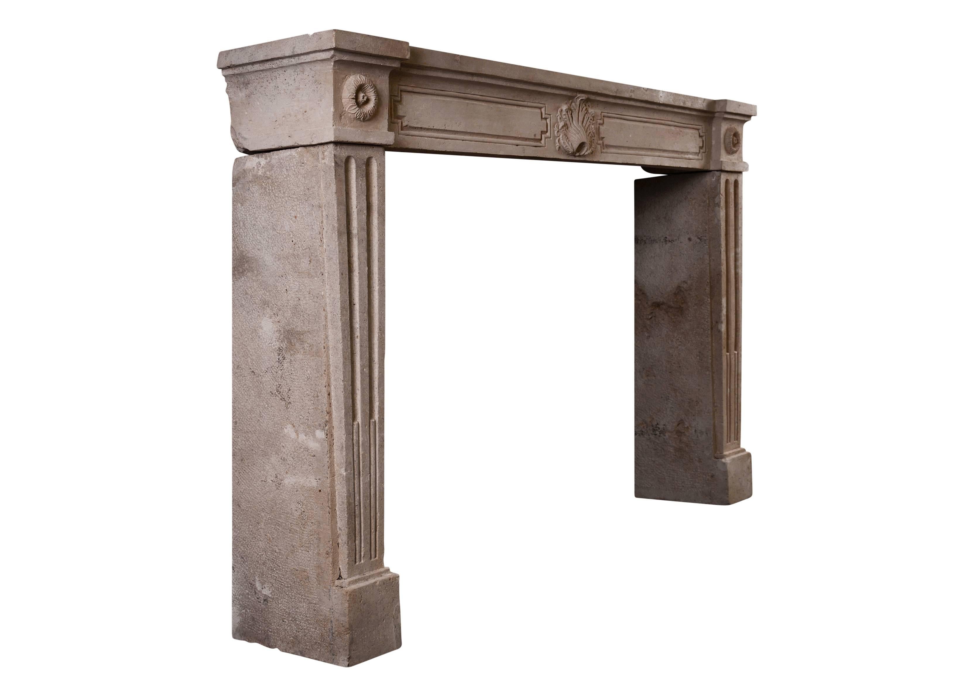 18th Century and Earlier Rustic French Louis XVI Antique Fireplace For Sale