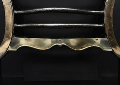 19th Century Brass and Steel English Firegrate with Curved Legs