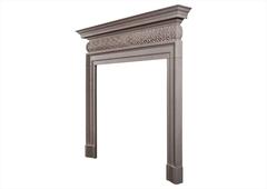 Caminetto in pietra calcarea anticata in stile Mid Century Antiques