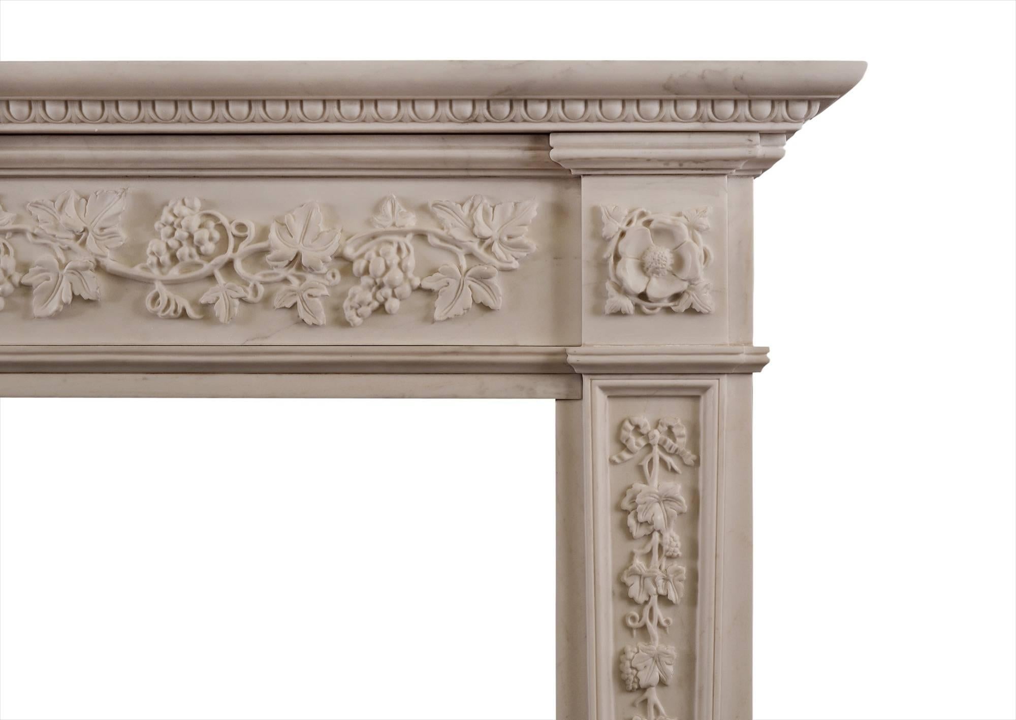 white marble french regency fireplace