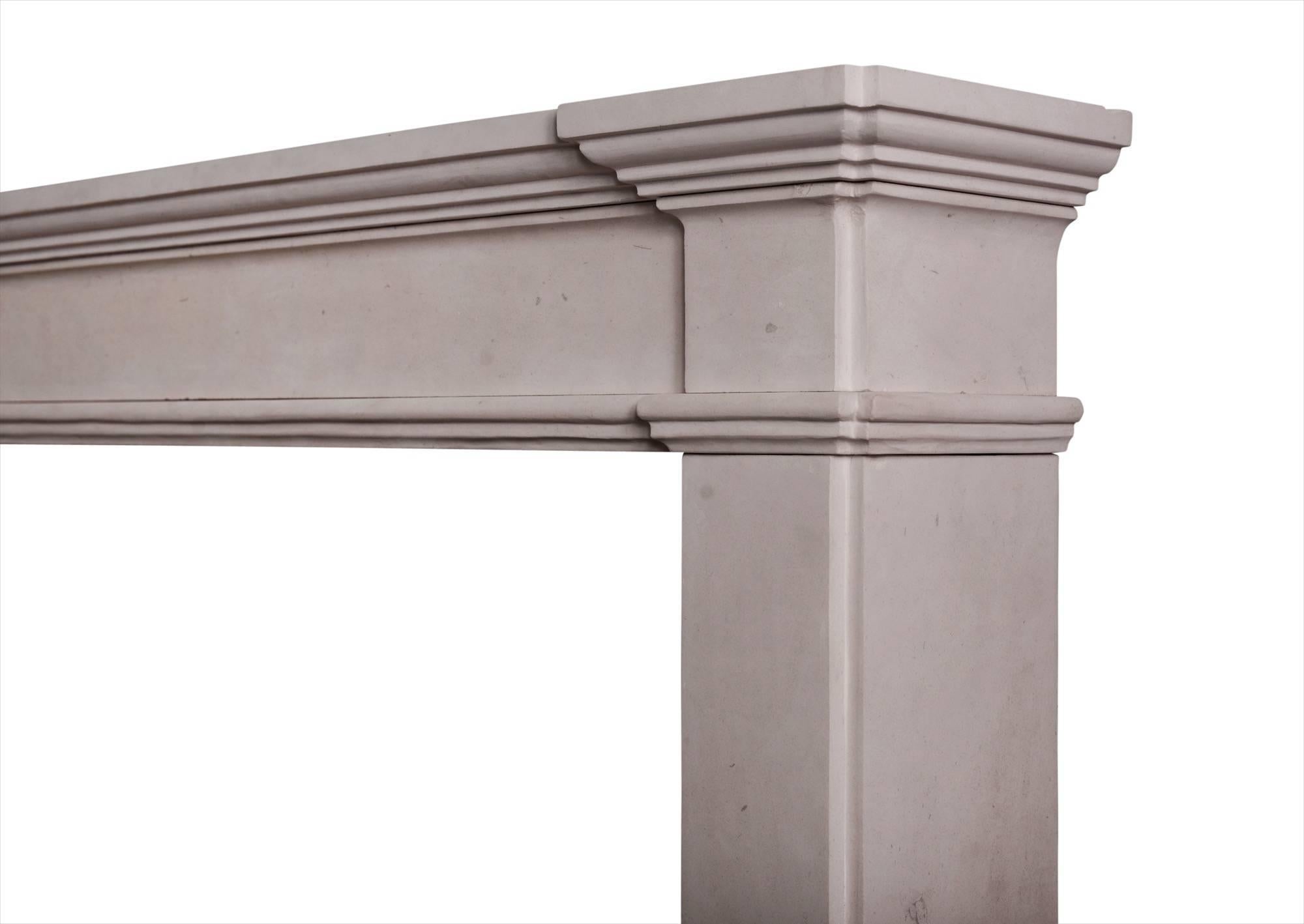 Louis XVI Architectural French Limestone Fireplace For Sale
