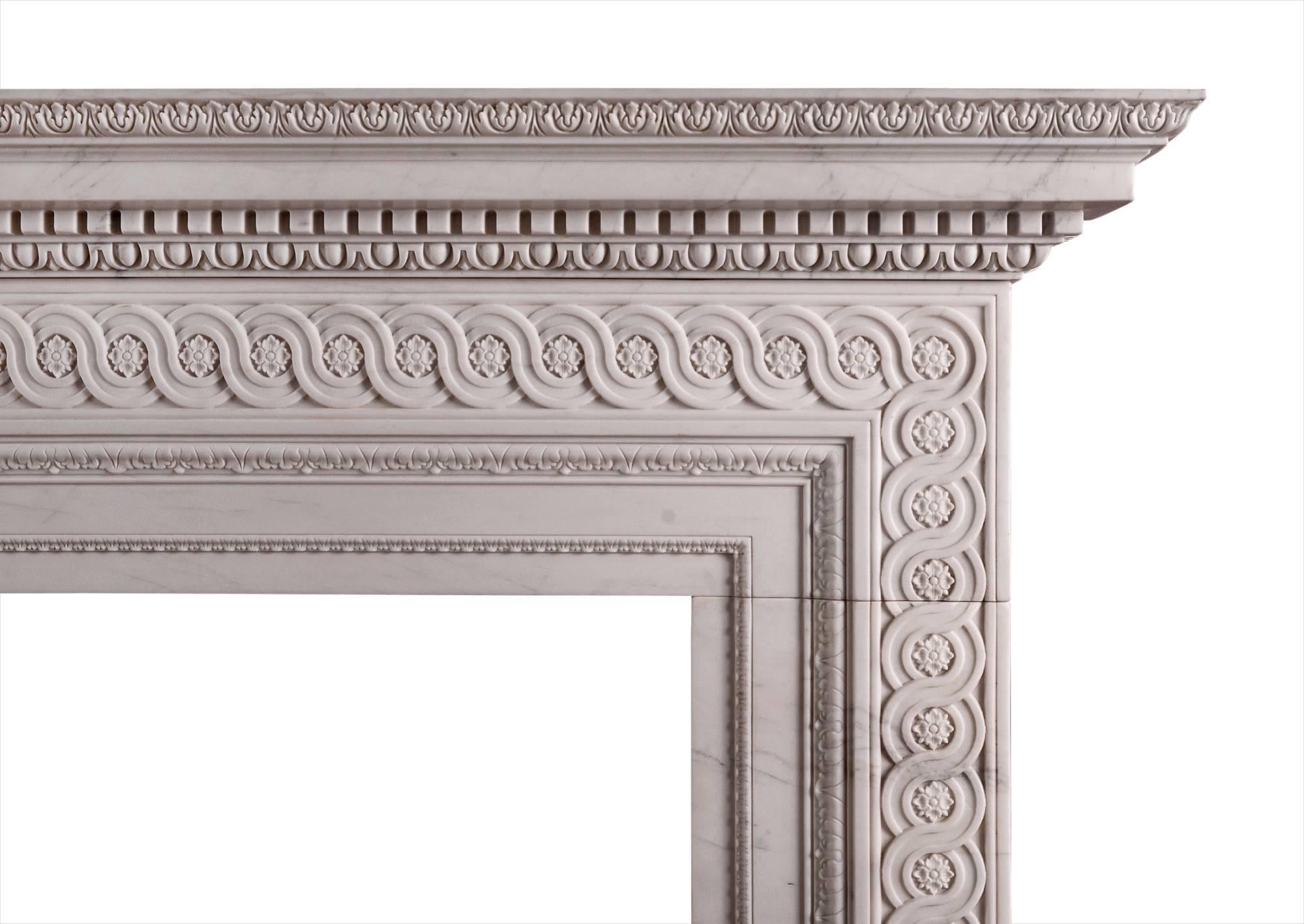 English Georgian Marble Fireplace in the Manner of James Adam For Sale
