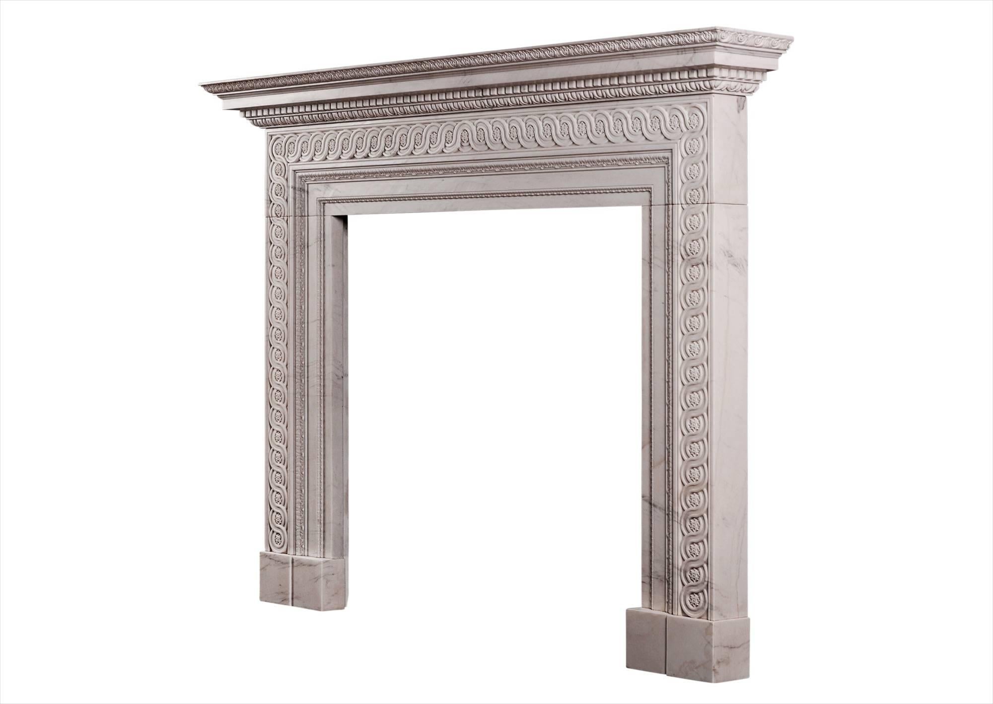Georgian Marble Fireplace in the Manner of James Adam In Good Condition For Sale In London, GB