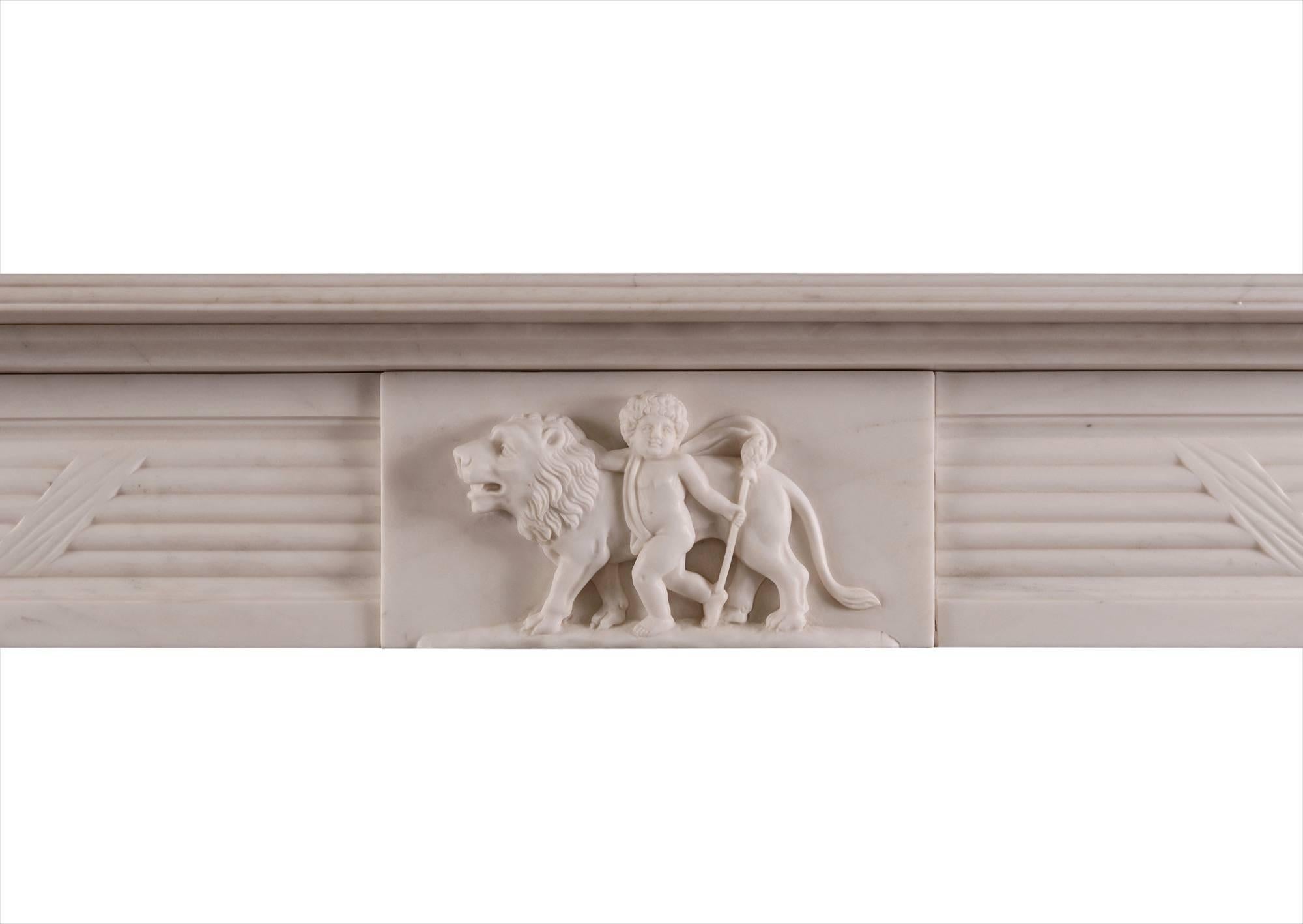 English 'Androcles and the Lion' an Early Regency Style Fireplace For Sale