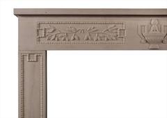 Camino rustico in pietra calcarea francese in stile Luigi XVI